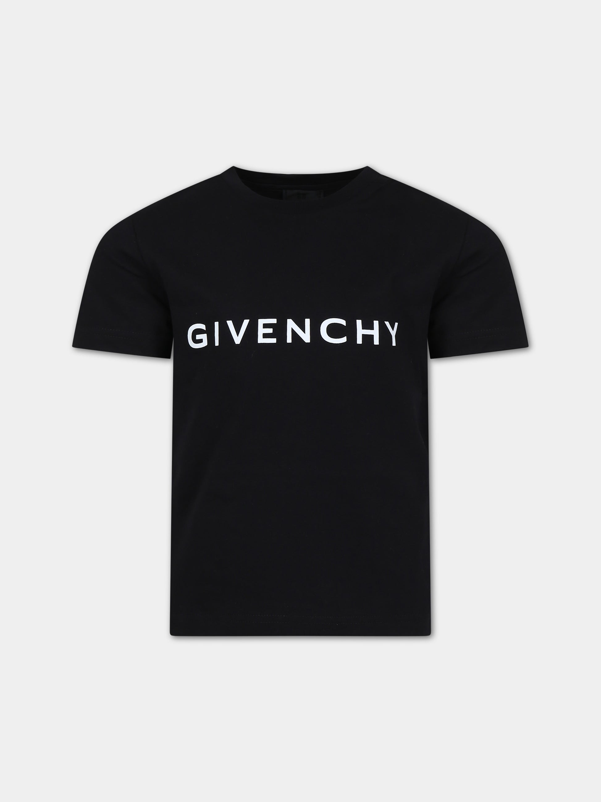 T-shirt nera per bambini con logo,Givenchy Kids,H30159 09B
