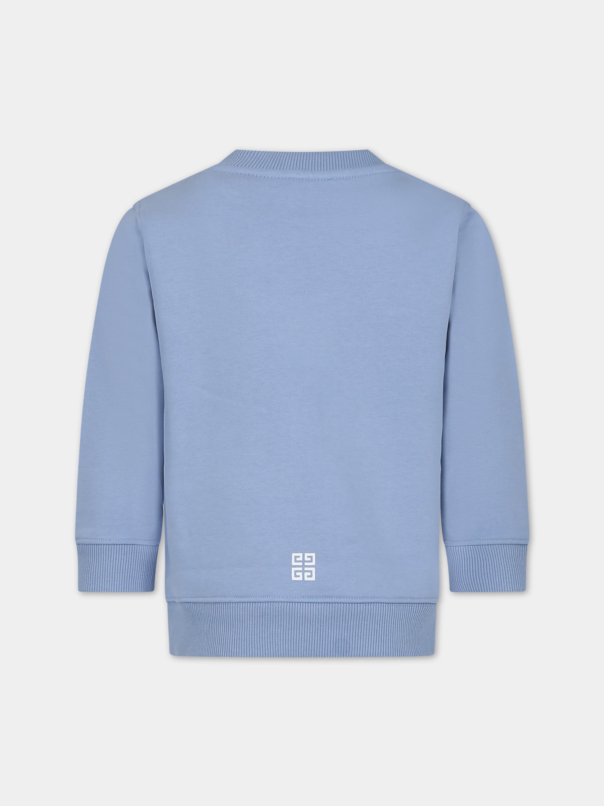 Felpa celeste per bambino con logo,Givenchy Kids,H30147 790