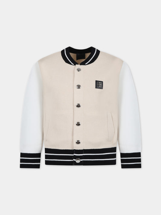 Bomber beige per bambino con logo,Givenchy Kids,H30110 184