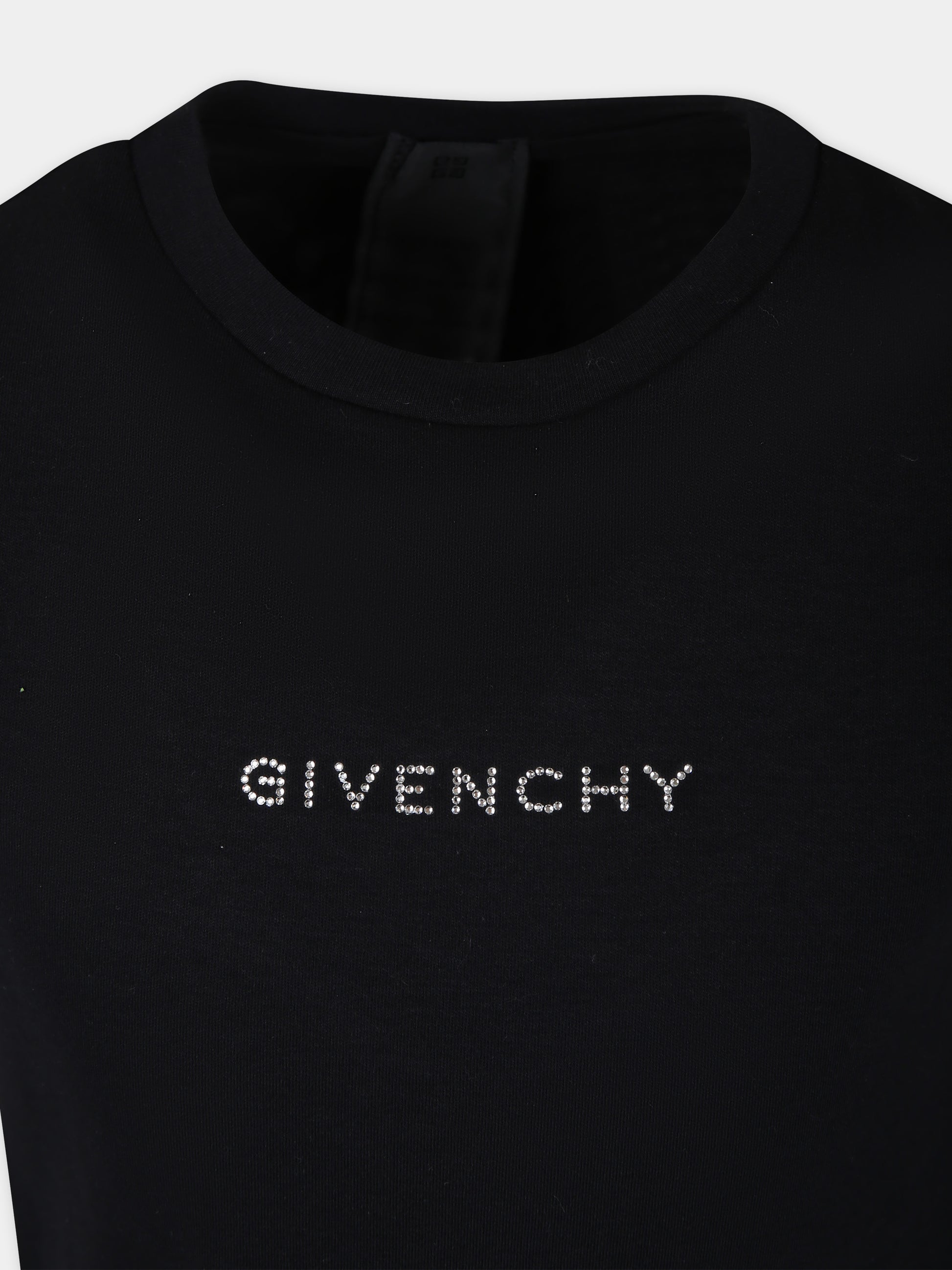 T-shirt nera per bambina con logo,Givenchy Kids,H30086 09B