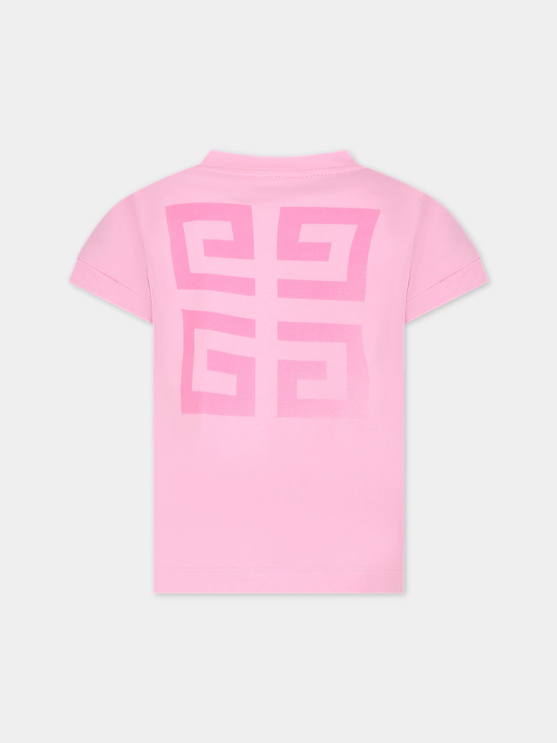T-shirt rosa per bambina con logo,Givenchy Kids,H30079 465
