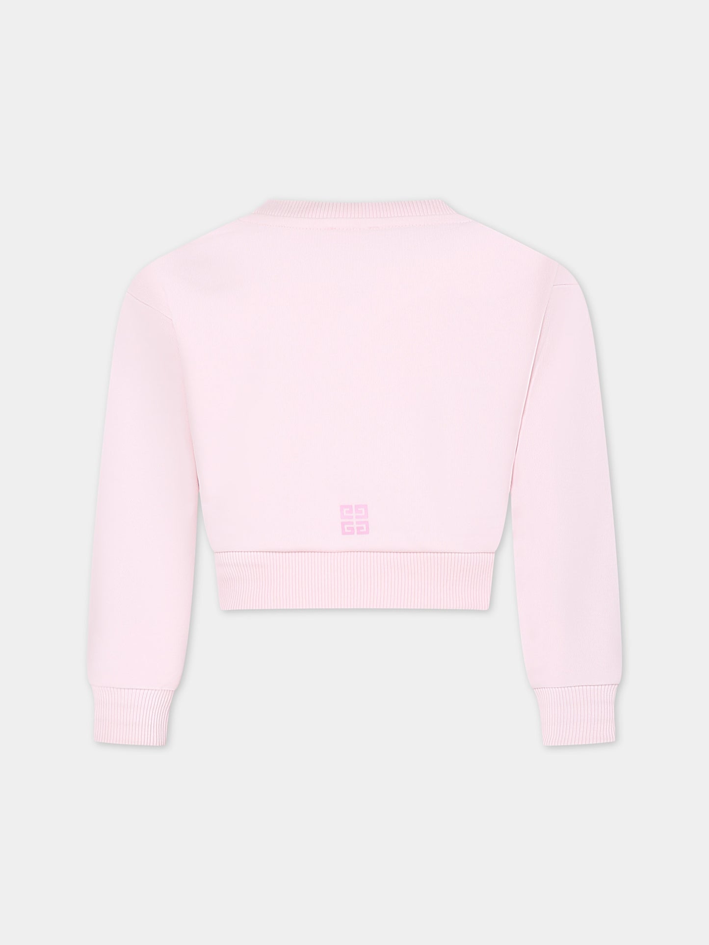 Felpa rosa per bambina con logo,Givenchy Kids,H30067 44Z