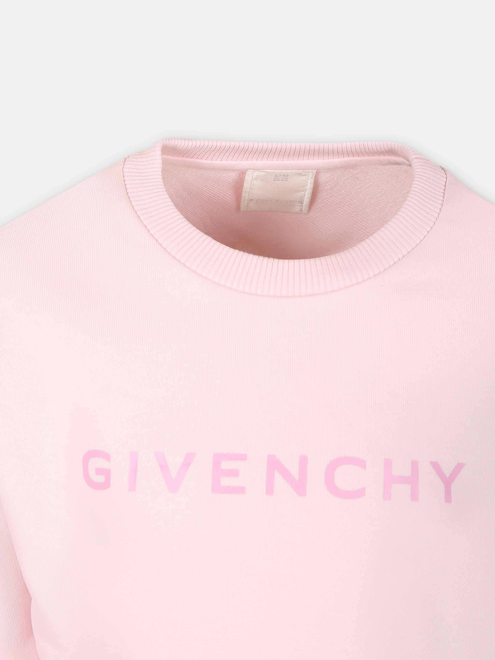 Felpa rosa per bambina con logo,Givenchy Kids,H30067 44Z