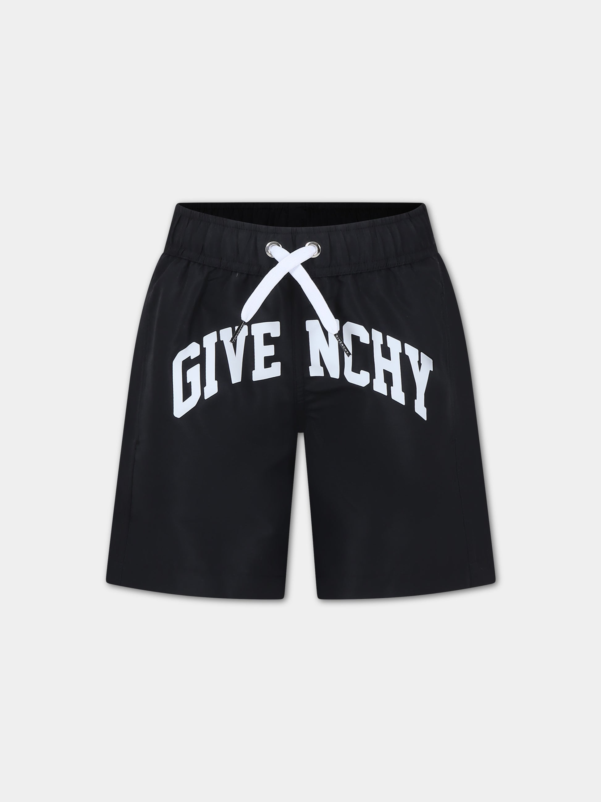 Boxer mare nero per bambino con logo,Givenchy Kids,H30092 09B