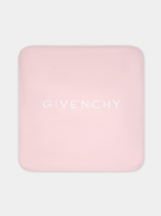Coperta rosa per neonata con logo,Givenchy Kids,H30245 44Z