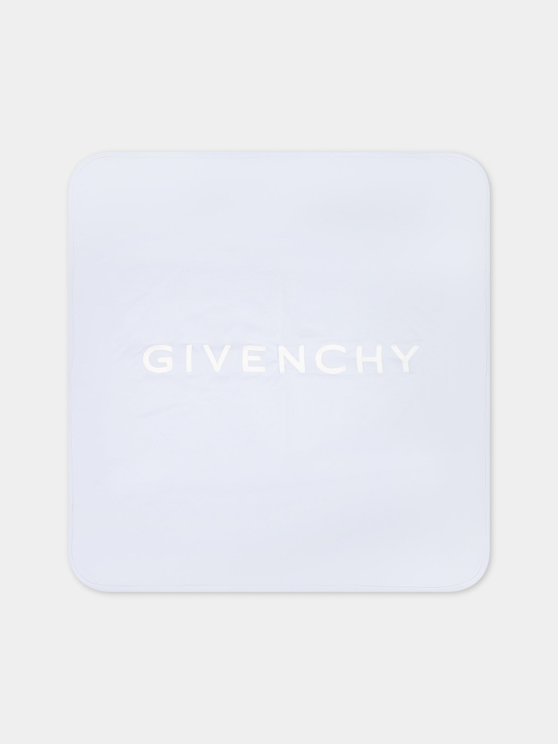 Coperta celeste per neonato con logo,Givenchy Kids,H30245 771