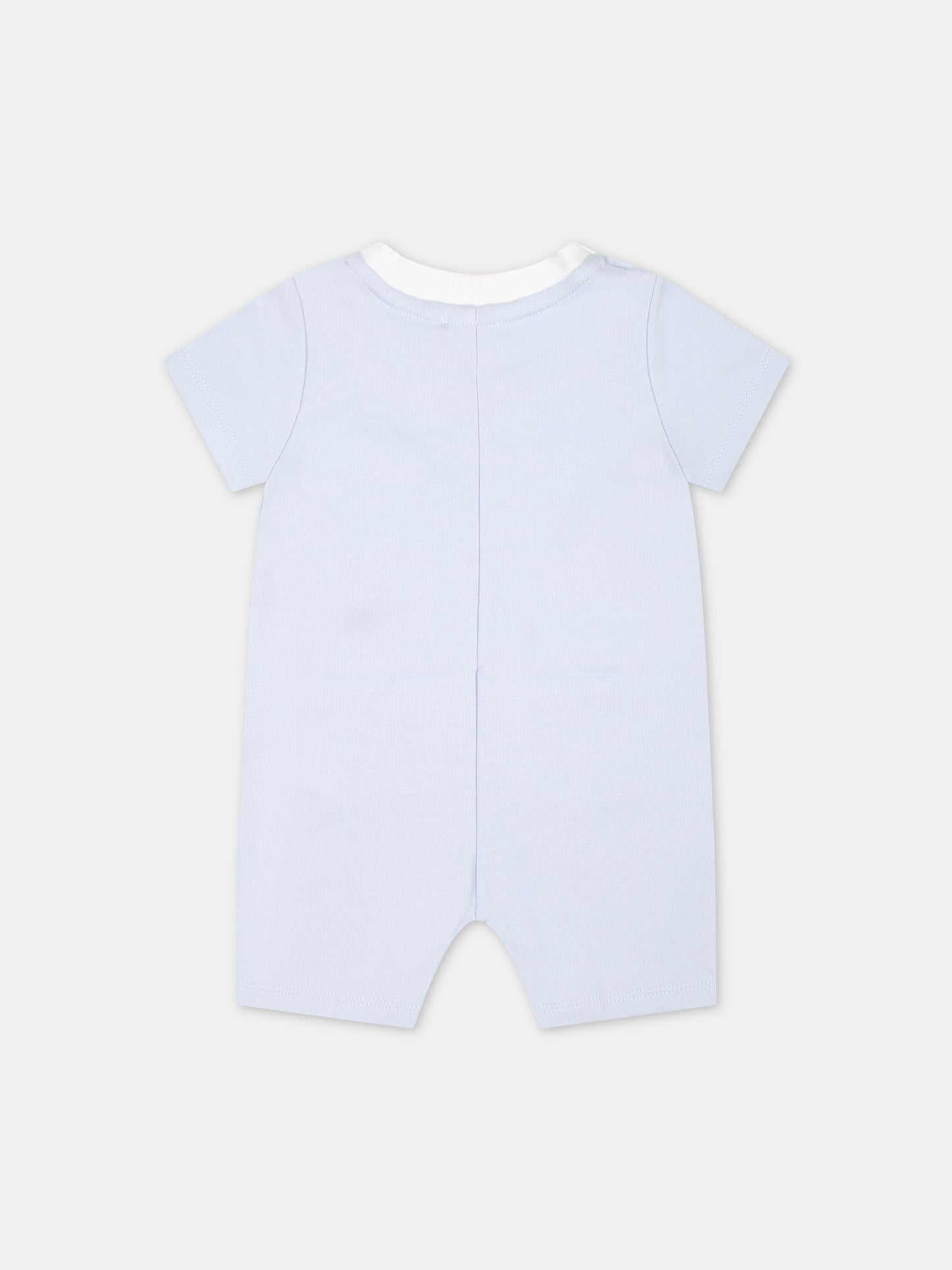 Pagliaccetto celeste per neonato con logo,Givenchy Kids,H30227 771