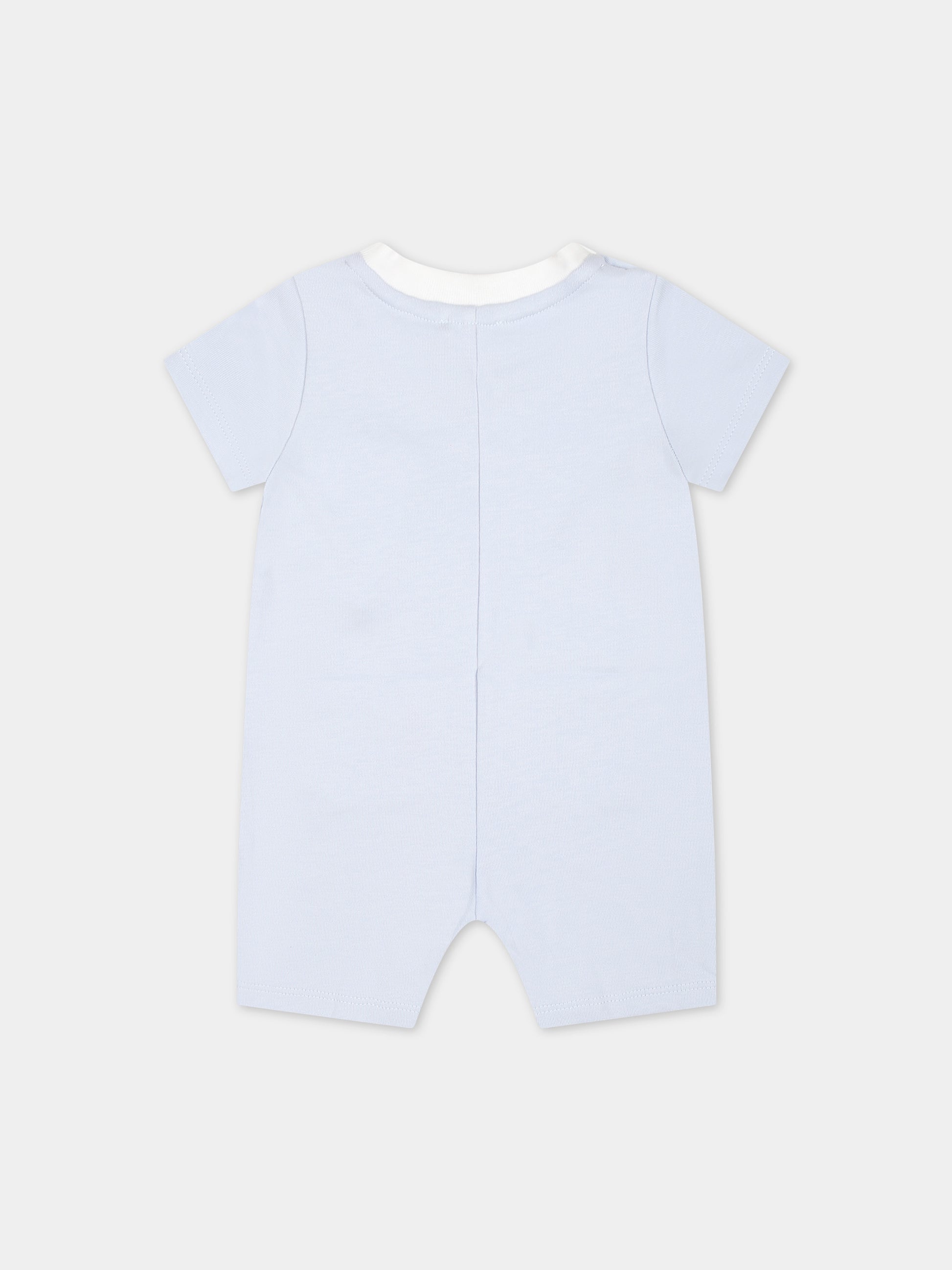 Pagliaccetto celeste per neonato con logo,Givenchy Kids,H30227 771