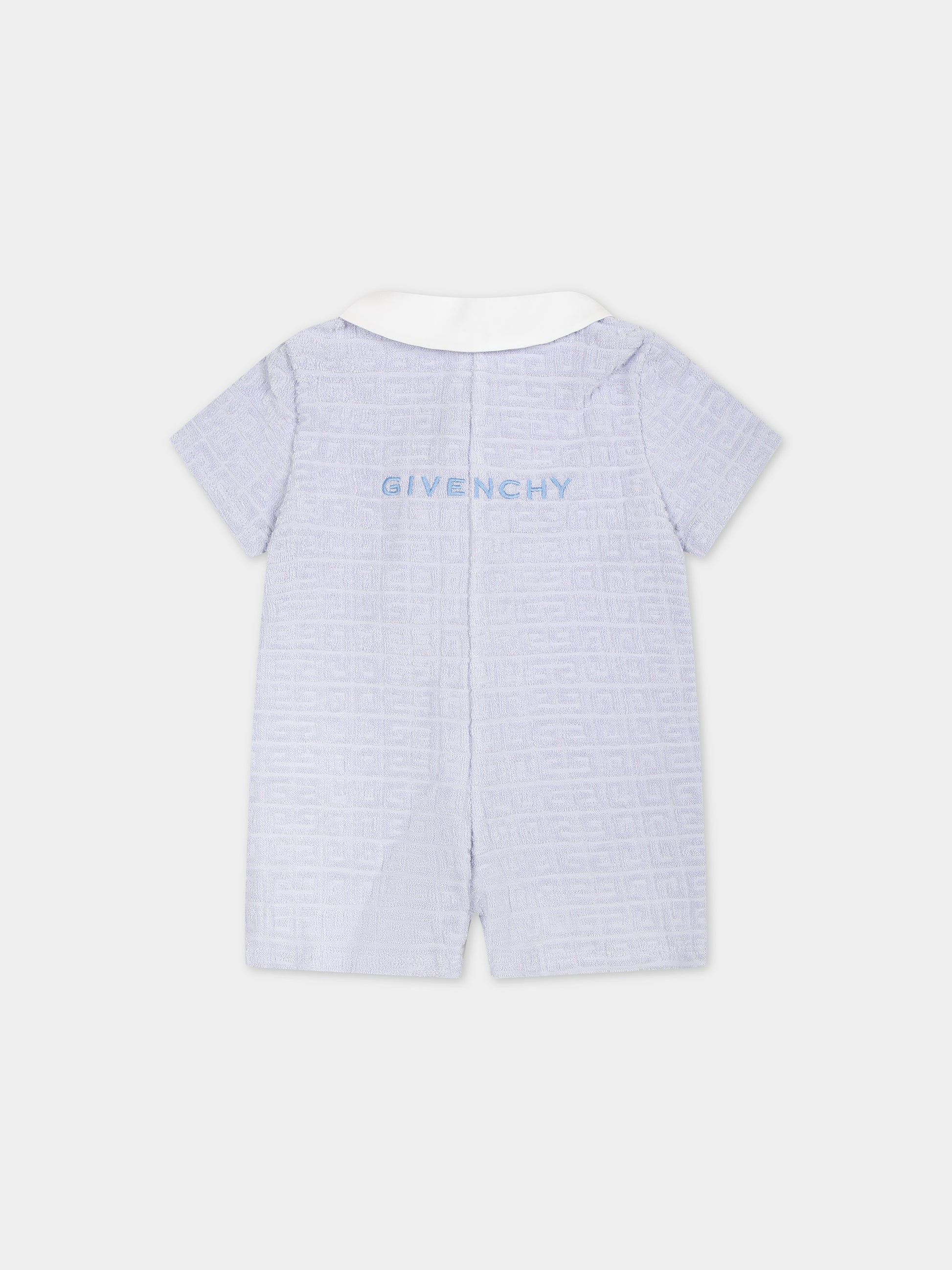 Pagliaccetto celeste per neonato con logo,Givenchy Kids,H30231 771