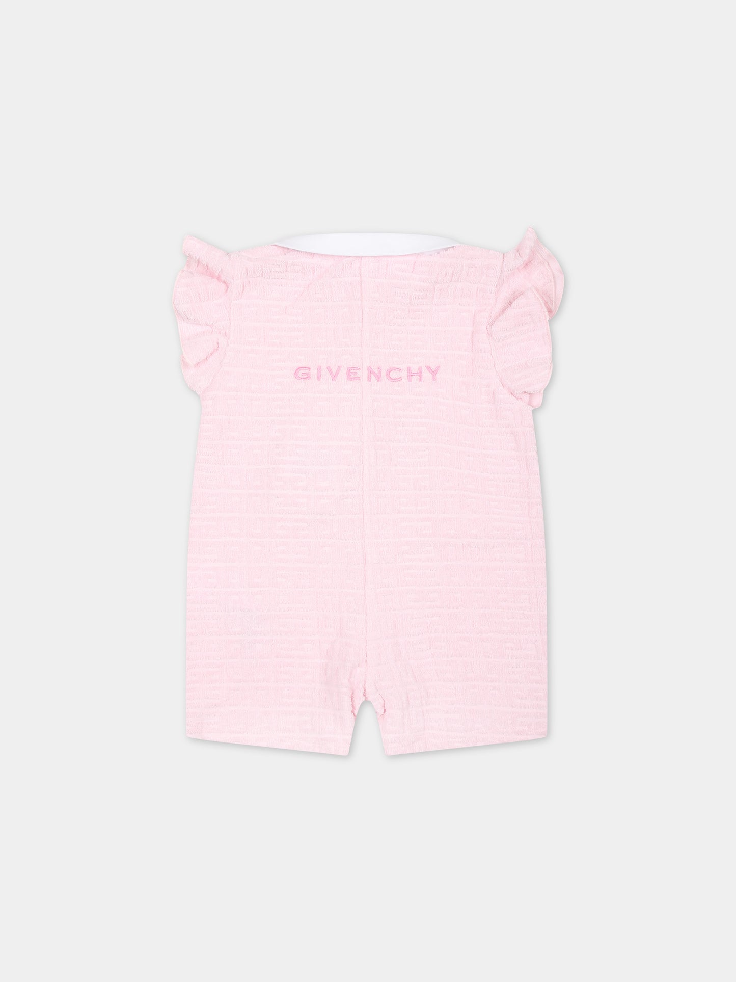 Pagliaccetto rosa per neonata con logo,Givenchy Kids,H30293 44Z