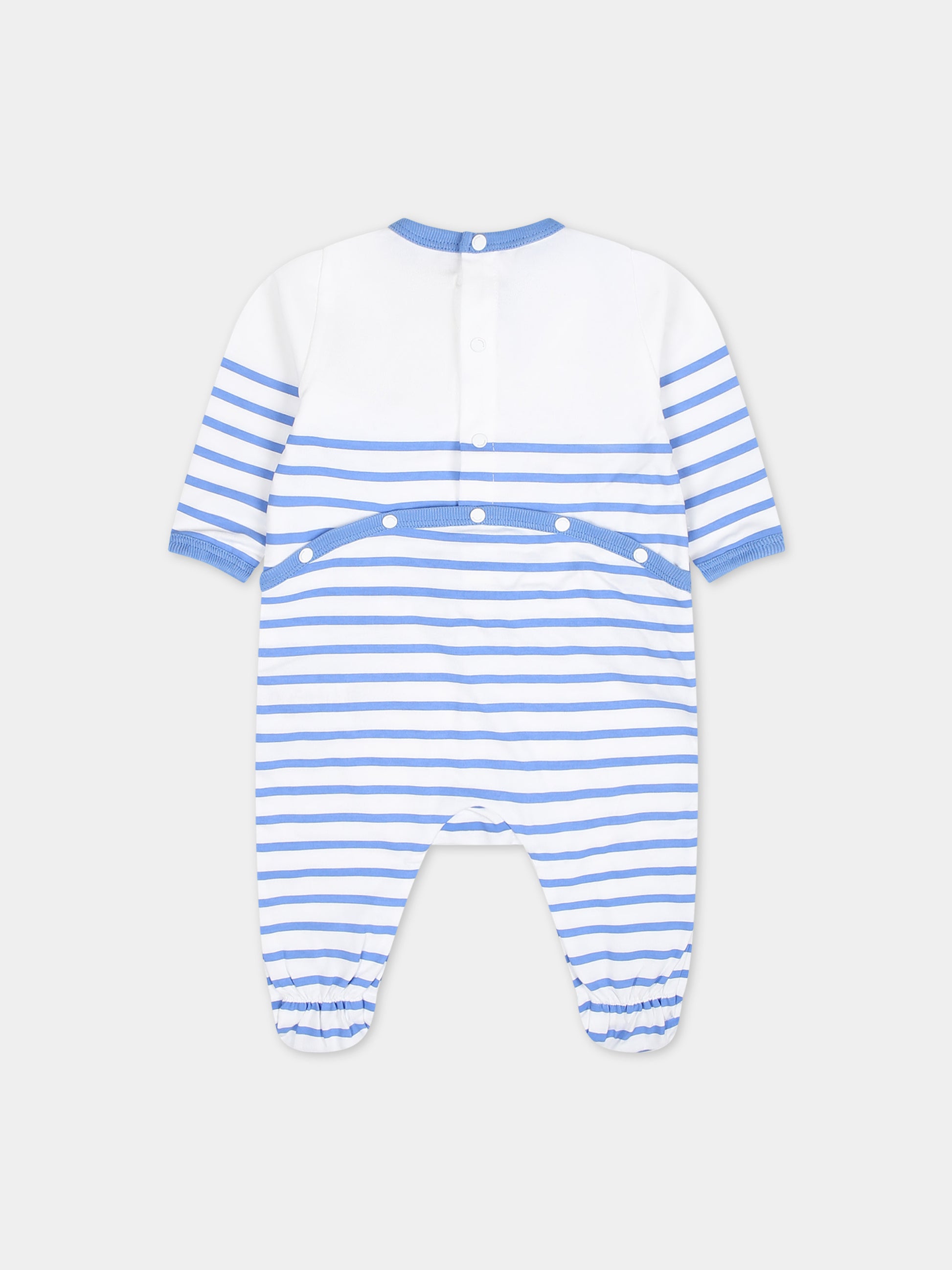 Set celeste per neonato con righe  logo,Givenchy Kids,H30291 824