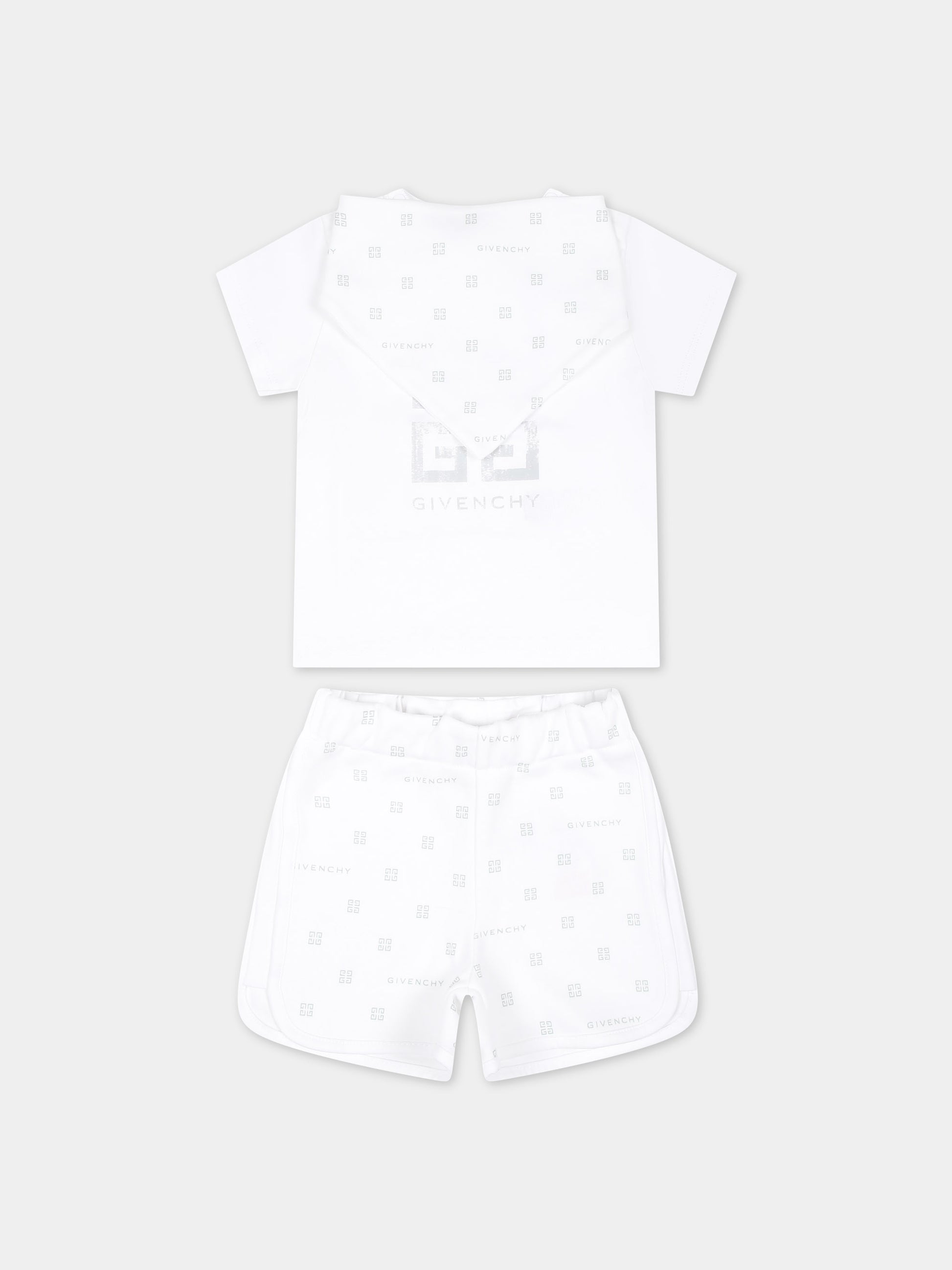 Completo bianco per neonati con logo,Givenchy Kids,H30237 10P
