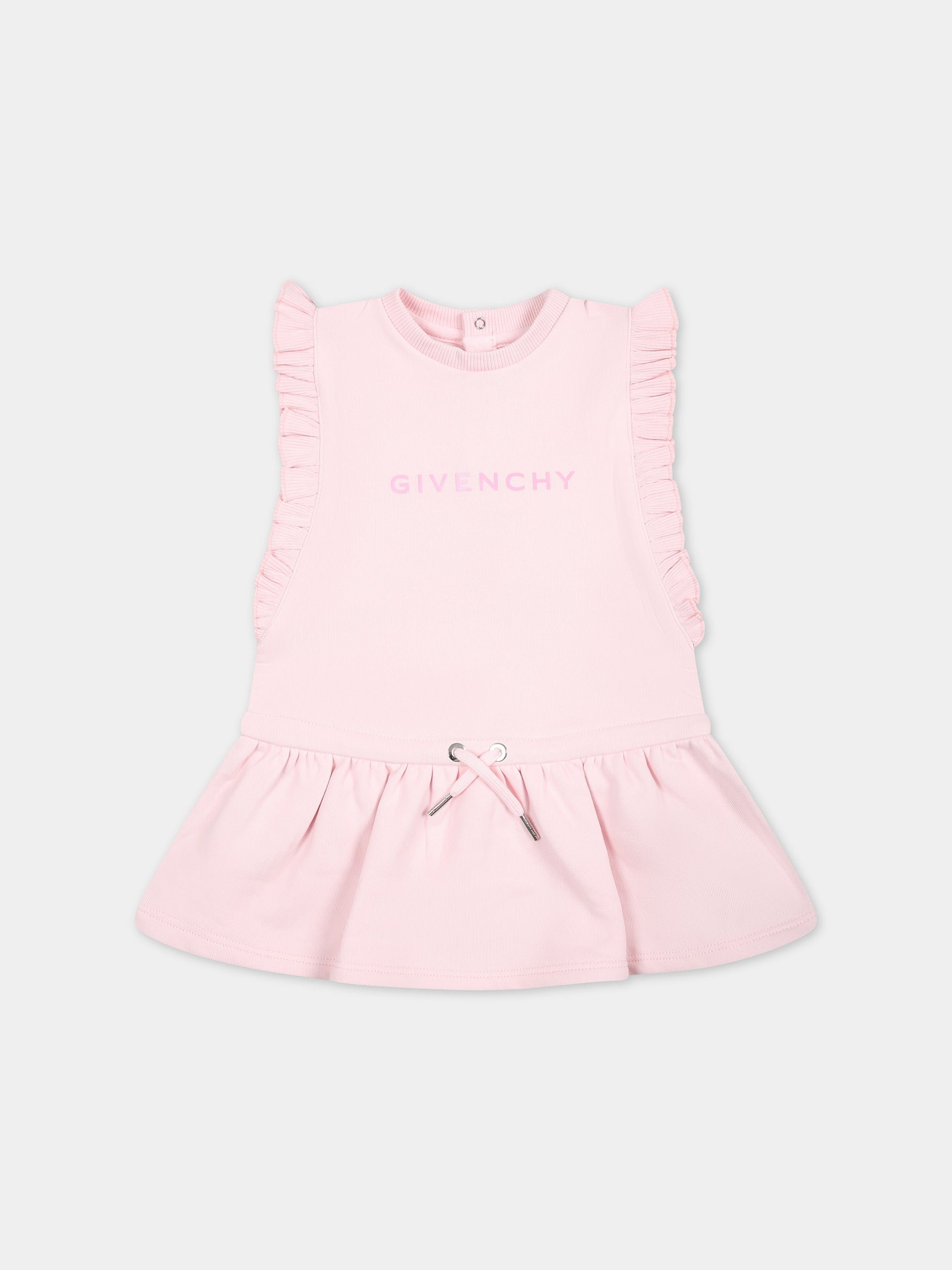 Vestito rosa per neonata con logo,Givenchy Kids,H30190 44Z