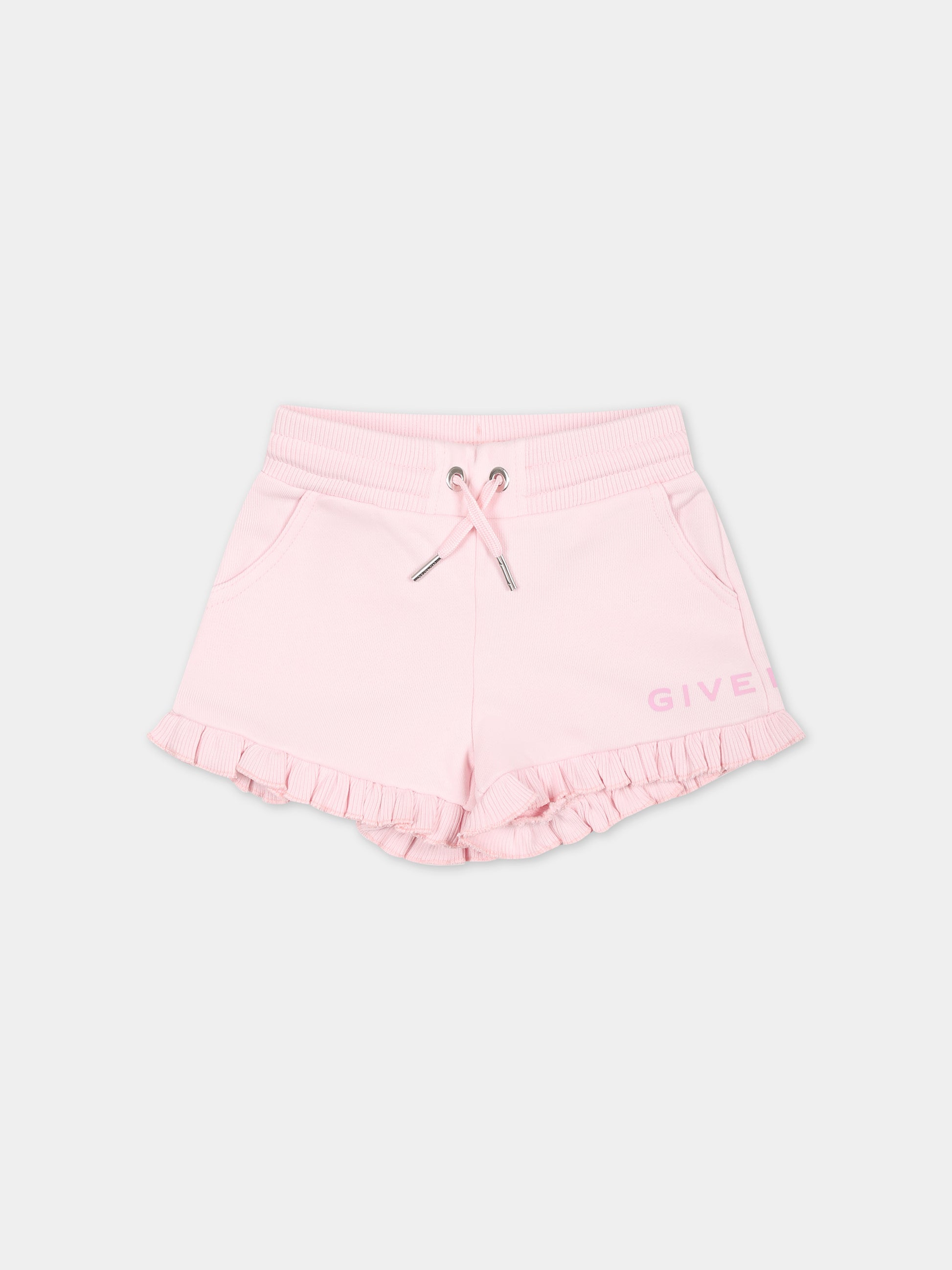 Shorts sportivi rosa per neonata con logo,Givenchy Kids,H30195 44Z