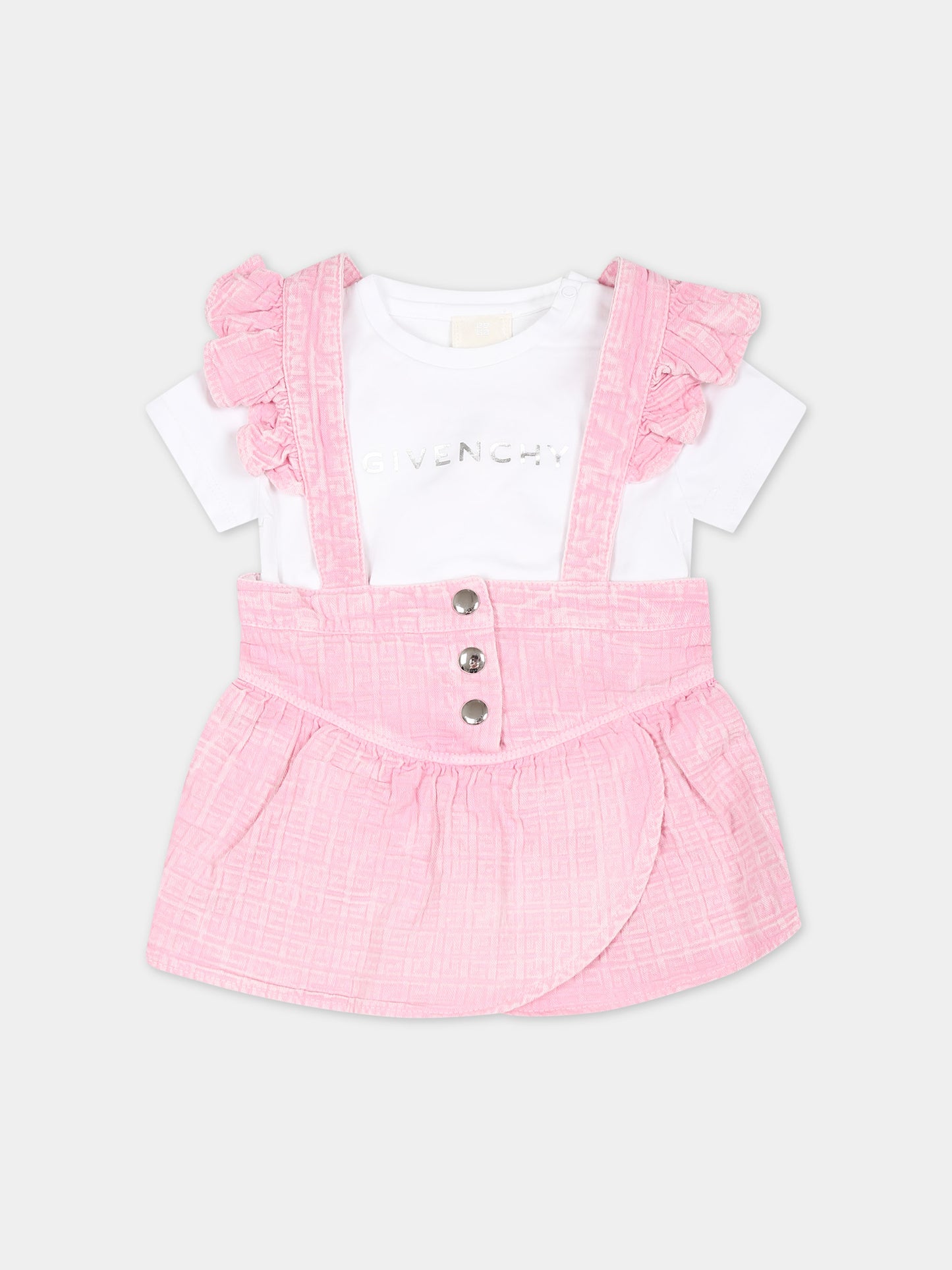 Completo rosa per neonata con logo,Givenchy Kids,H30184 465
