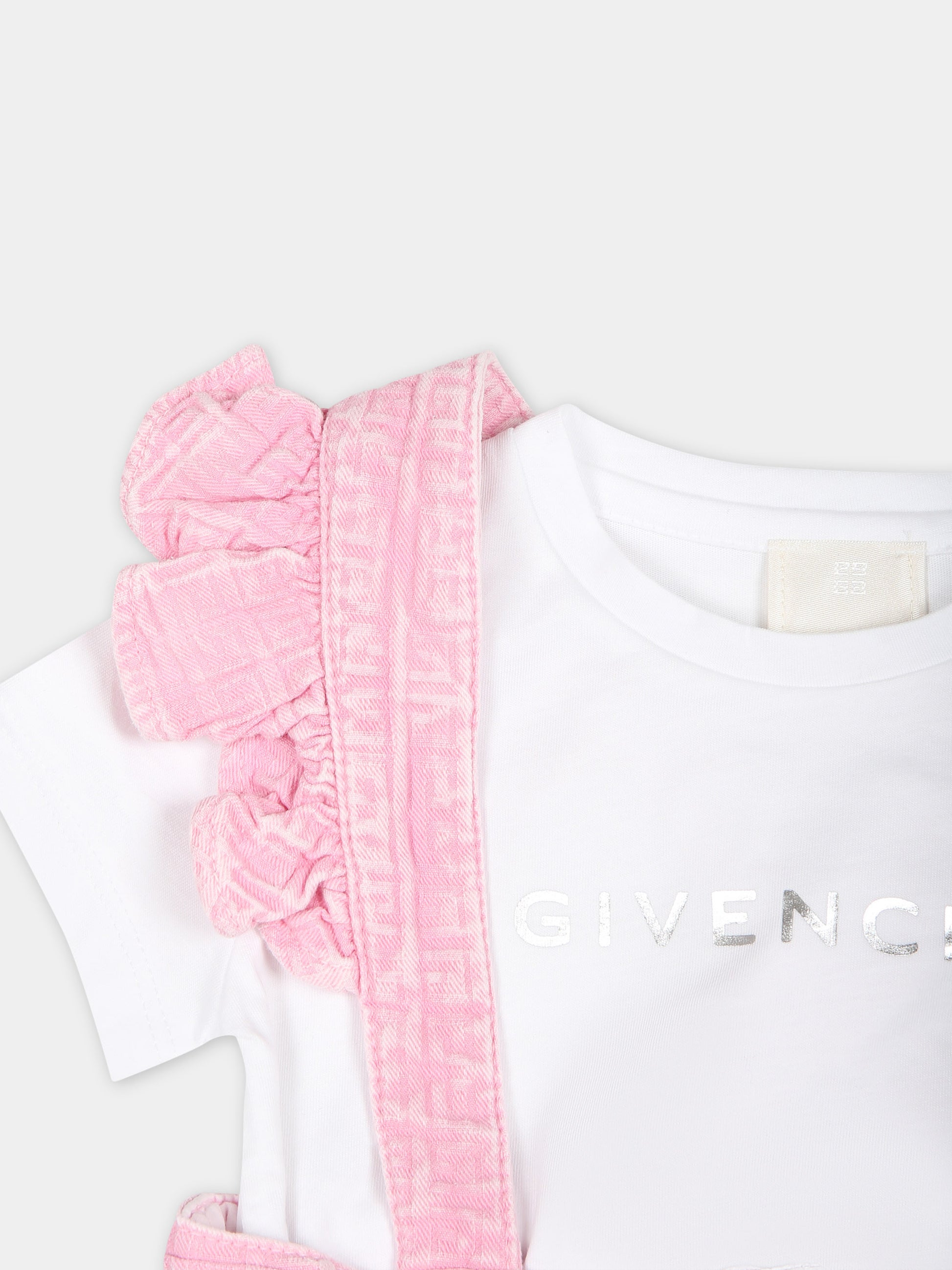 Completo rosa per neonata con logo,Givenchy Kids,H30184 465