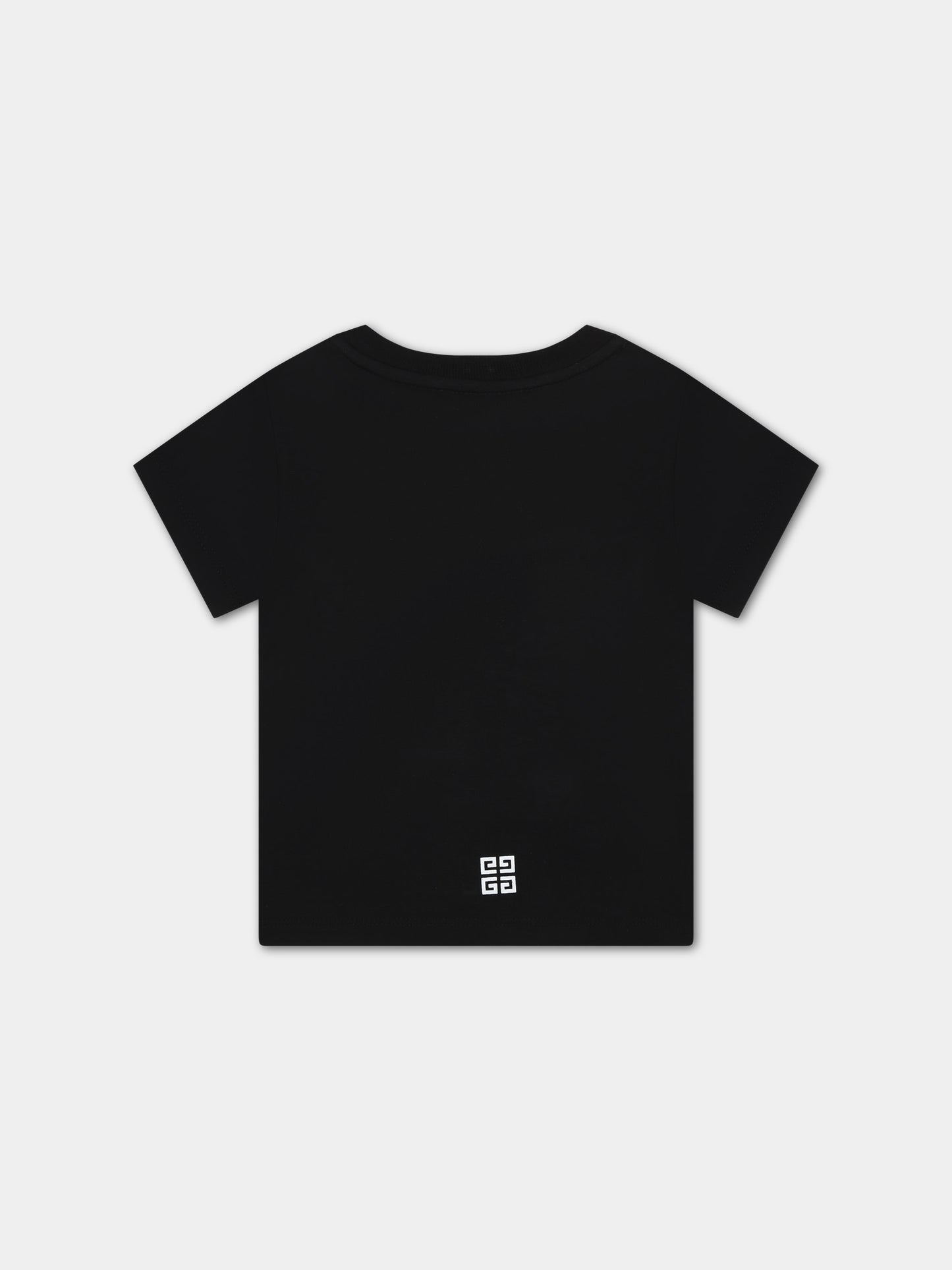 T-shirt nera per neonato con logo,Givenchy Kids,H30216 09B