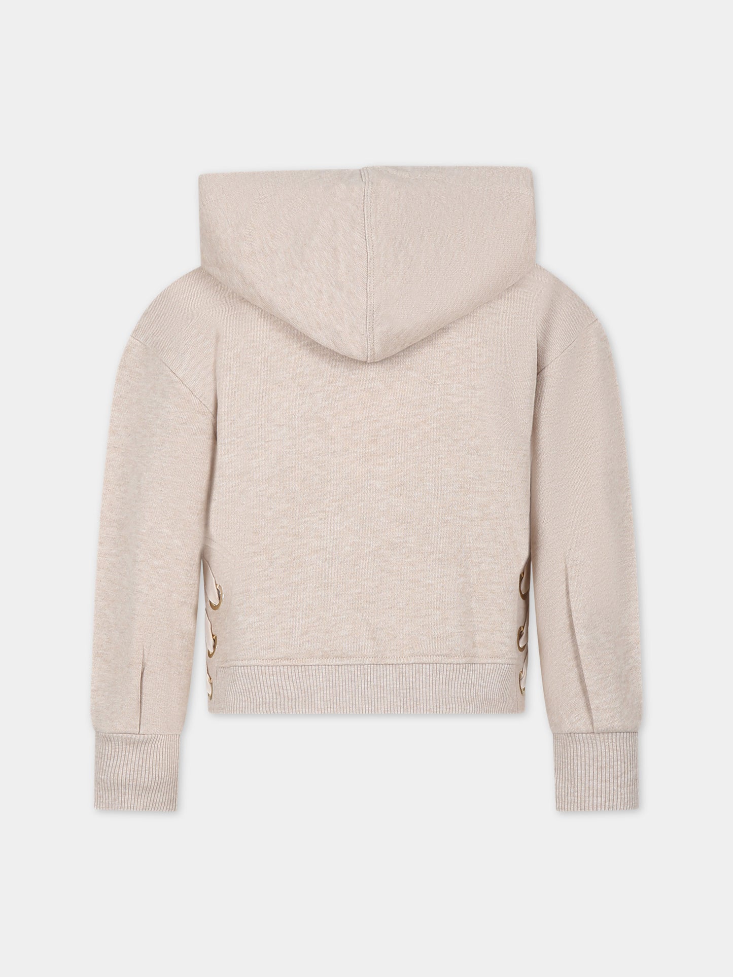 Felpa beige per bambina con logo,Chloé Kids,C20107 C03