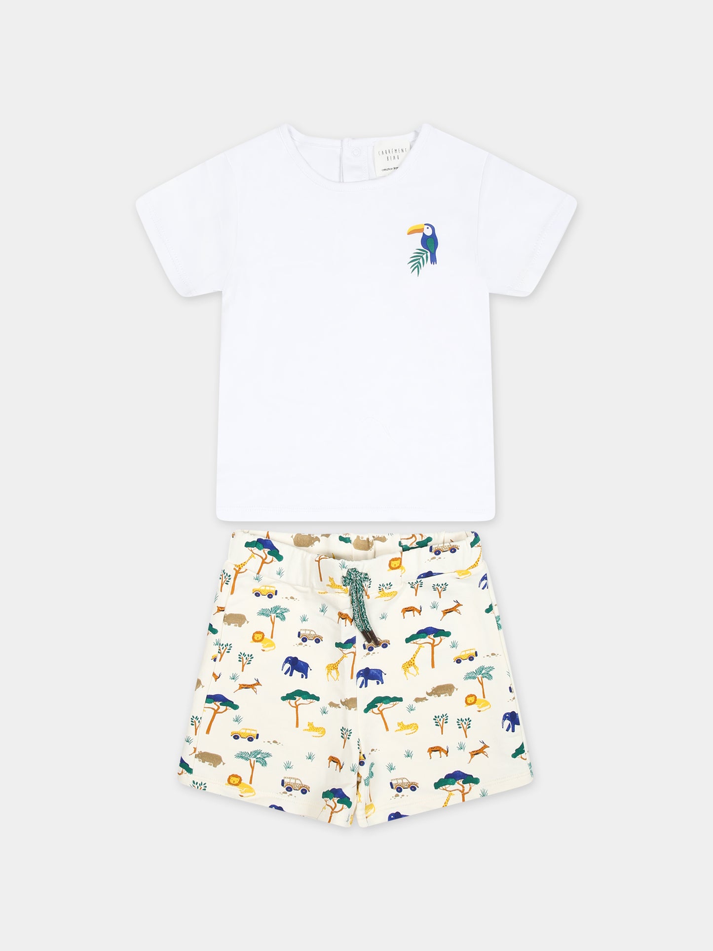 Completo multicolor per neonato con fantasia safari,Carrement Beau,Y30134 N01