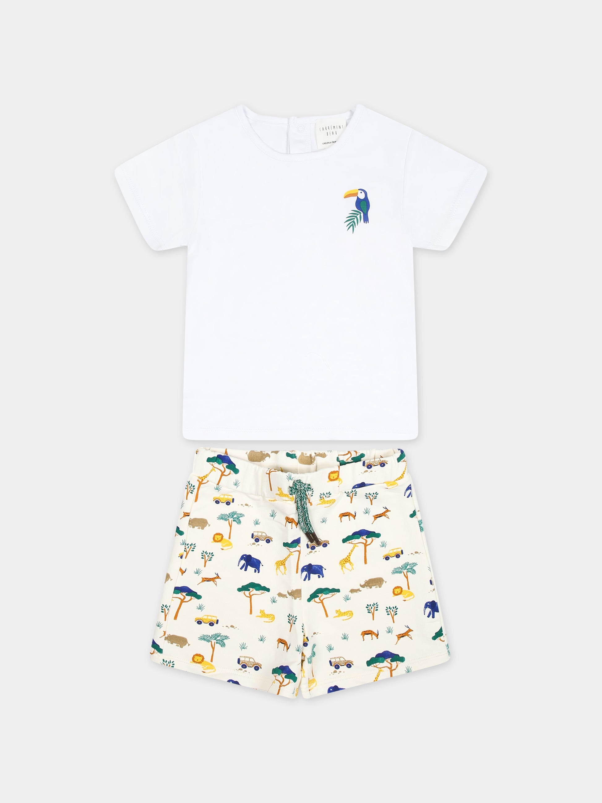 Completo multicolor per neonato con fantasia safari,Carrement Beau,Y30134 N01