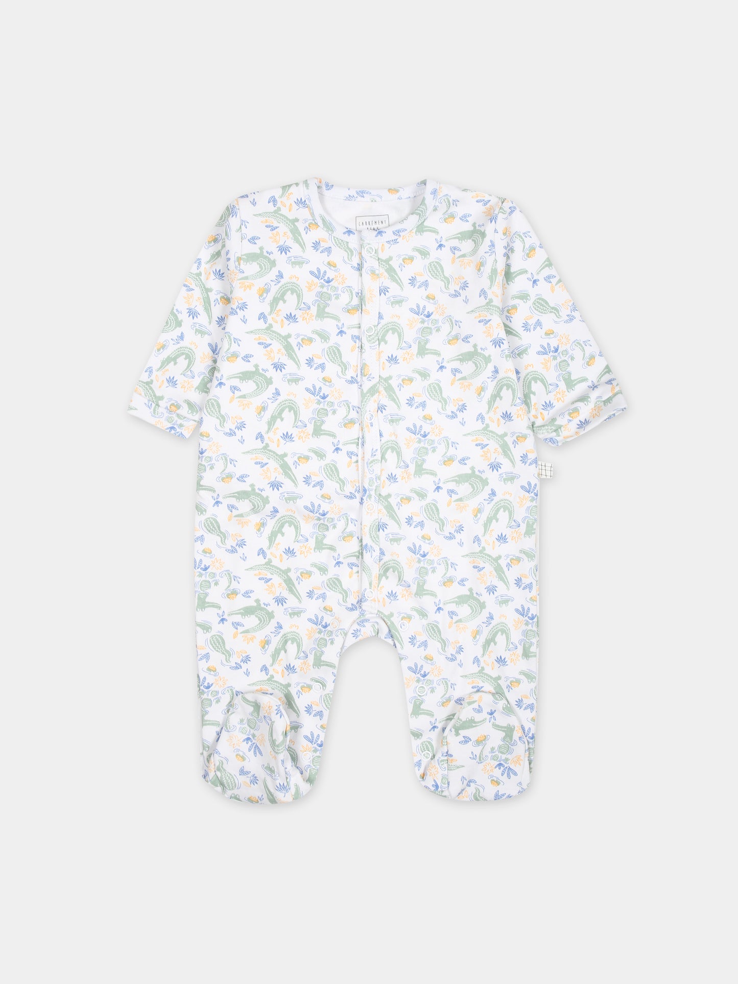 Tutina bianca per neonato con coccodrilli all-over,Carrement Beau,Y30051 10P