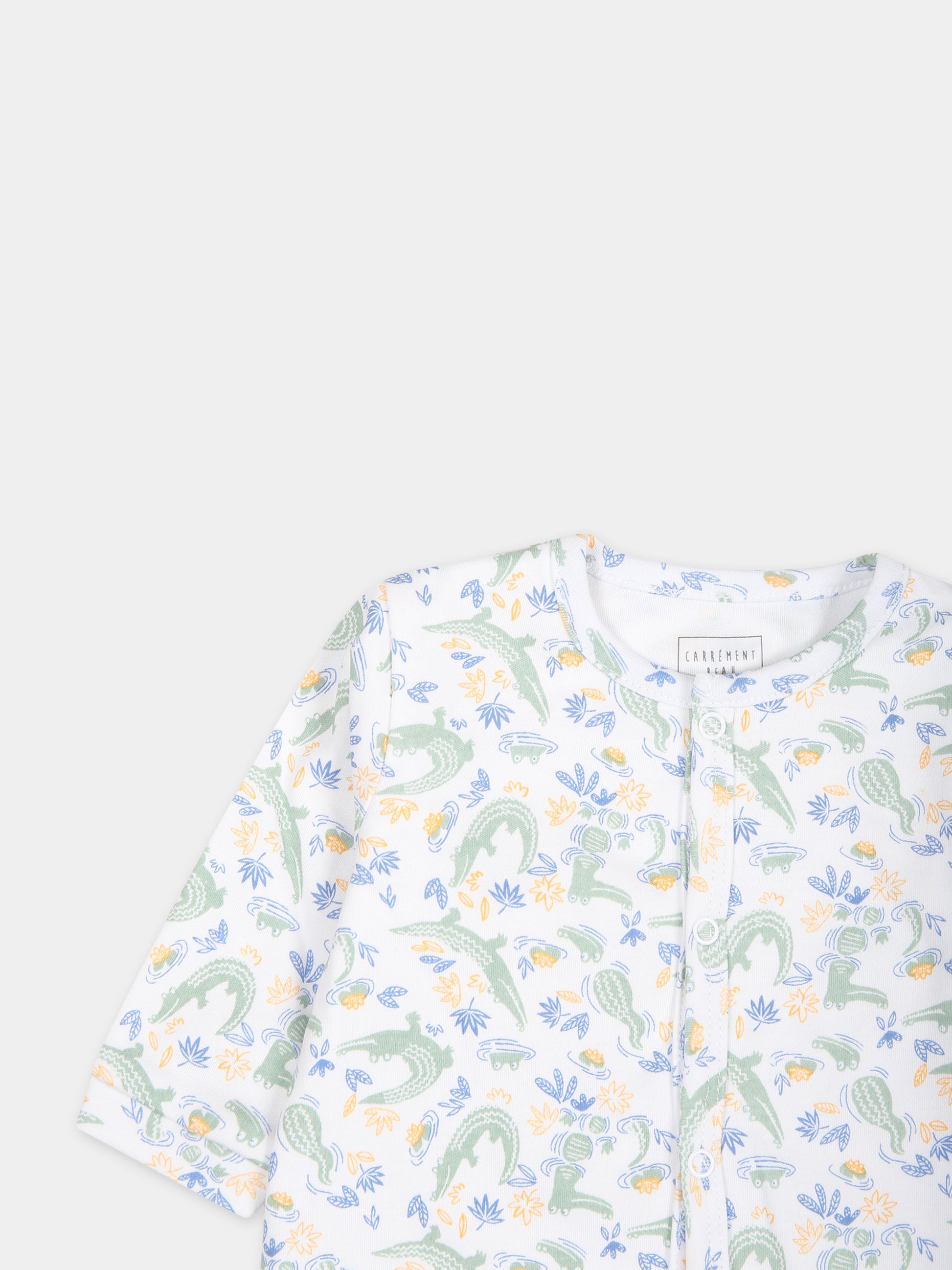 Tutina bianca per neonato con coccodrilli all-over,Carrement Beau,Y30051 10P