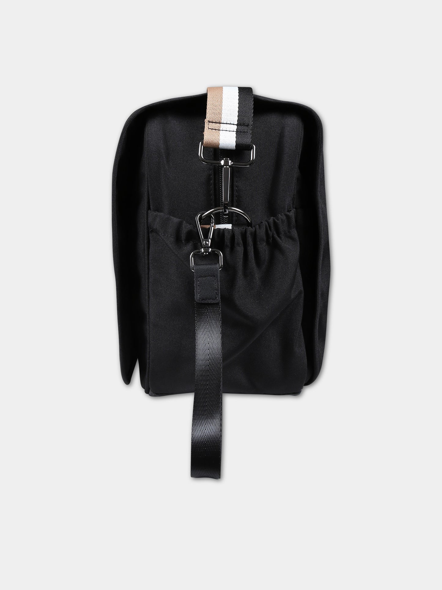 Borsa mamma nera per neonato con logo,Boss,J50940 09B