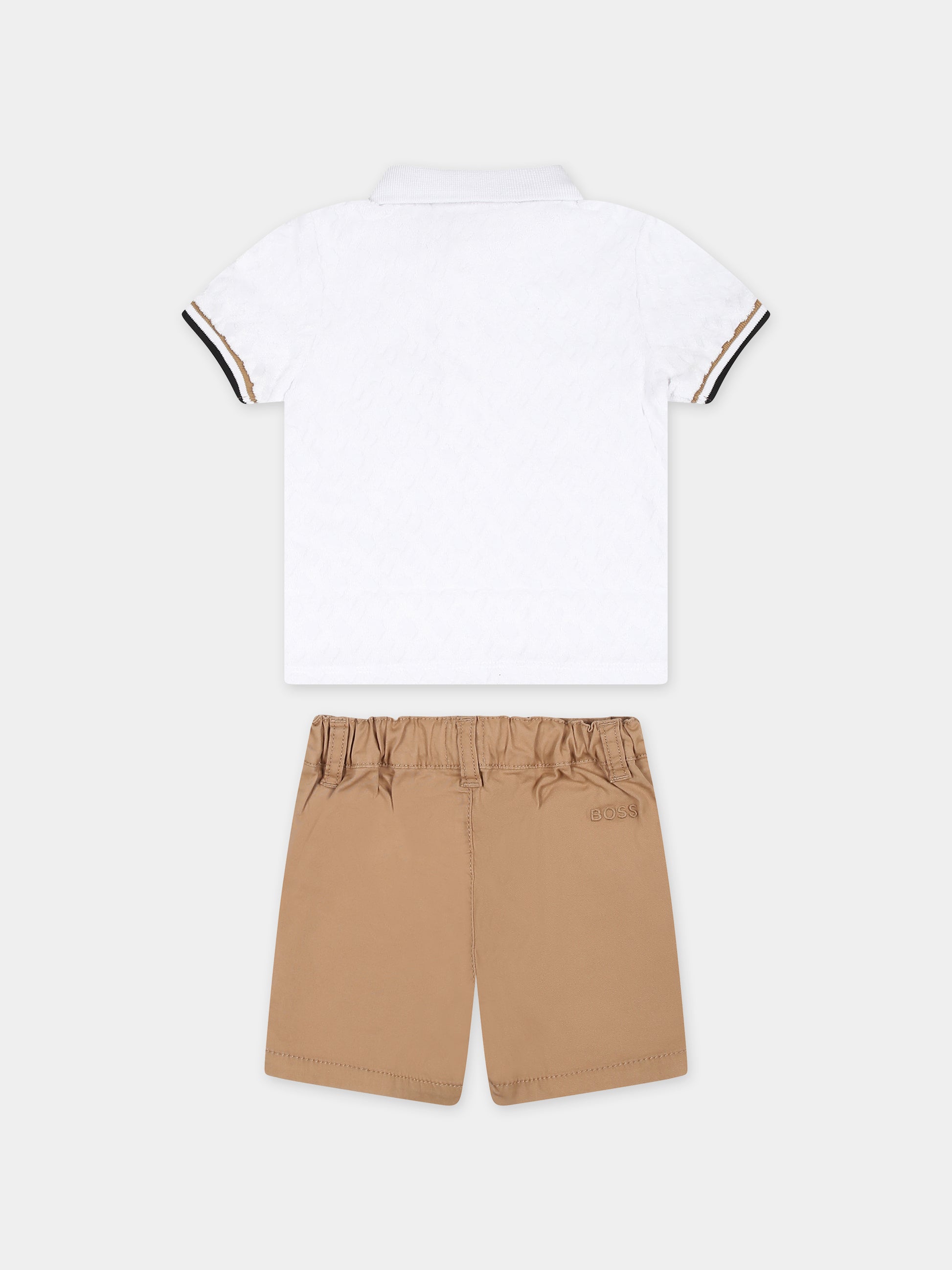 Completo bianco per neonato con logo,Boss,J50989 N03