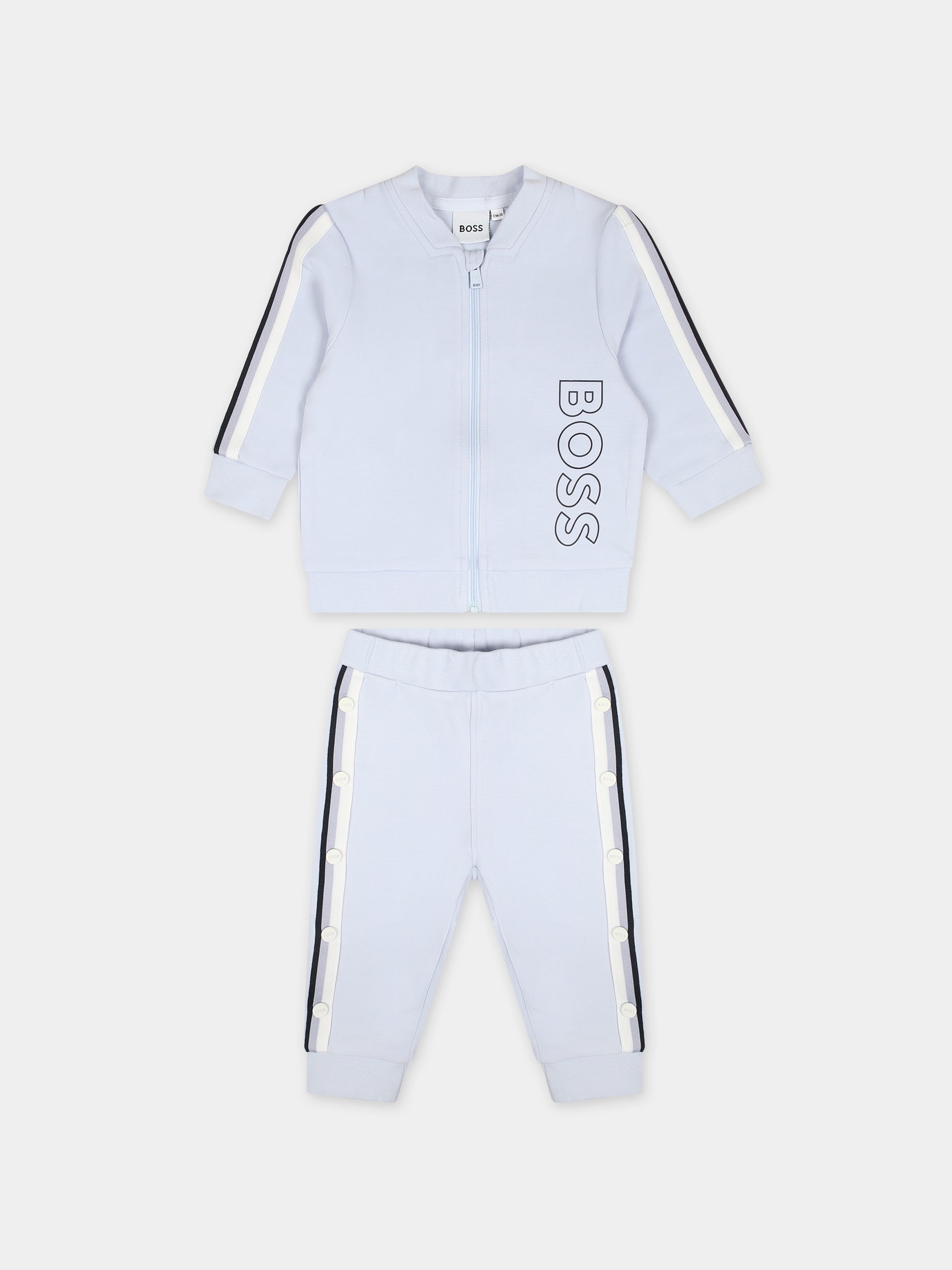 Completo sportivo celeste per neonato,Boss,J50796 771