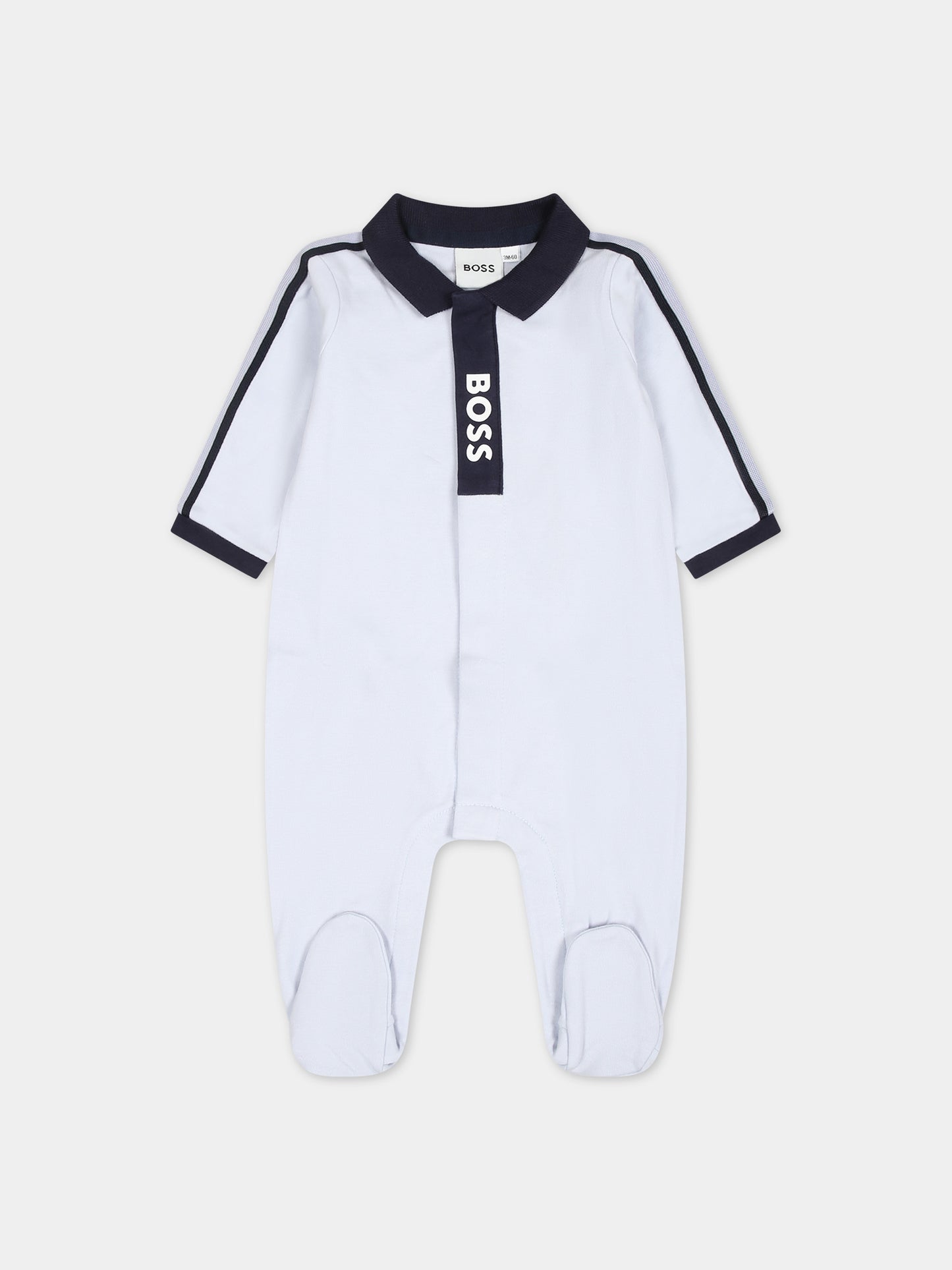 Tutina celeste per neonato con logo,Boss,J50782 771