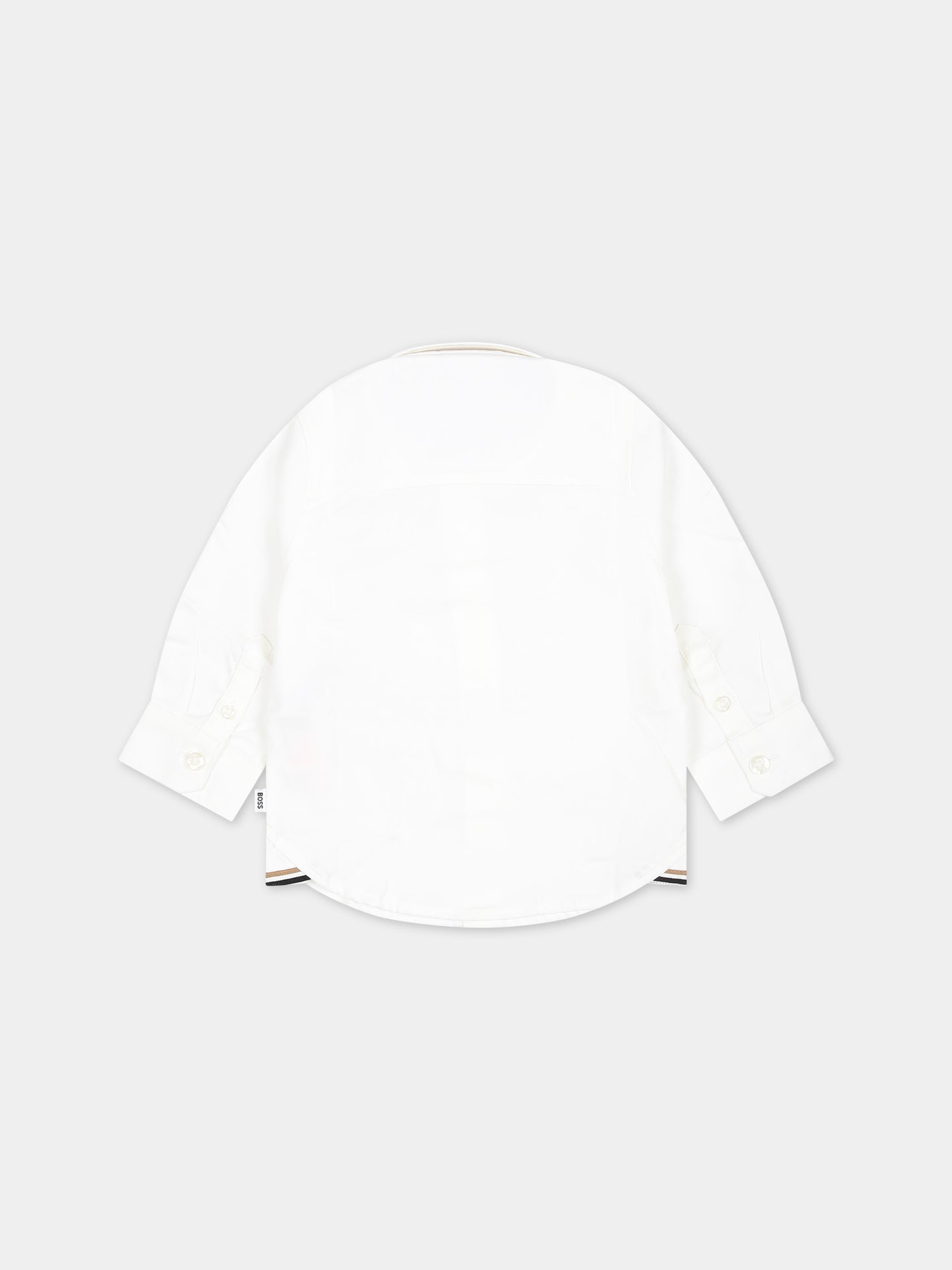Camicia bianca per neonato con logo,Boss,J50586 10P