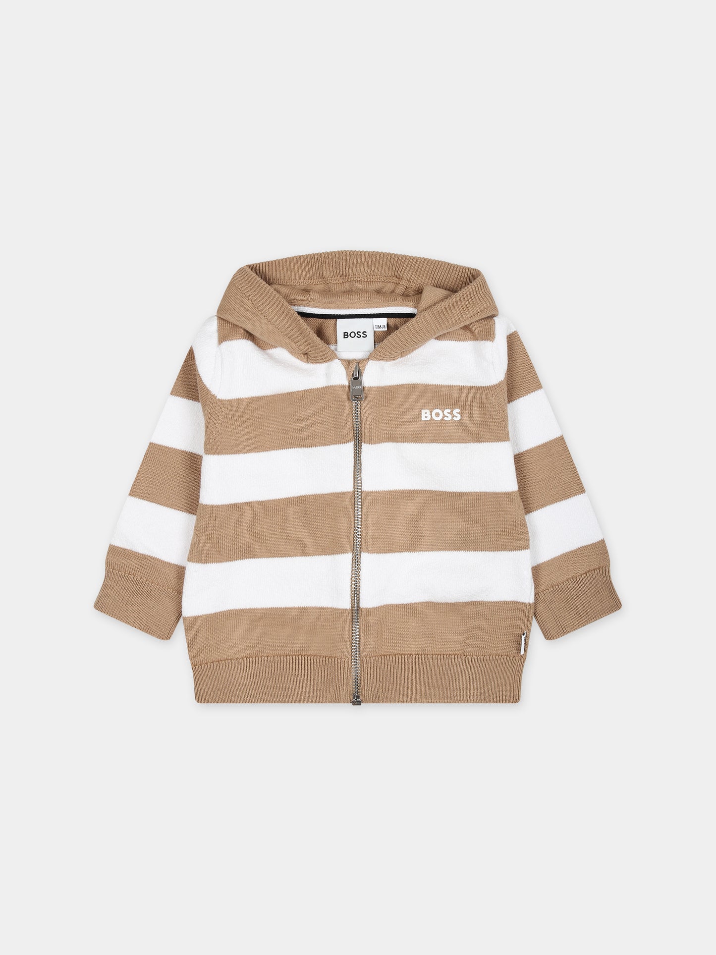 Cardigan multicolor per neonato a righe,Boss,J50594 N23