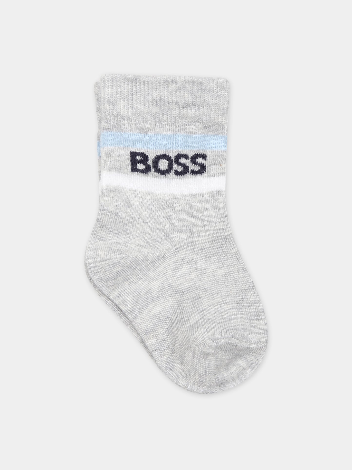 Set calzini multicolor per neonato con logo,Boss,J50982 849