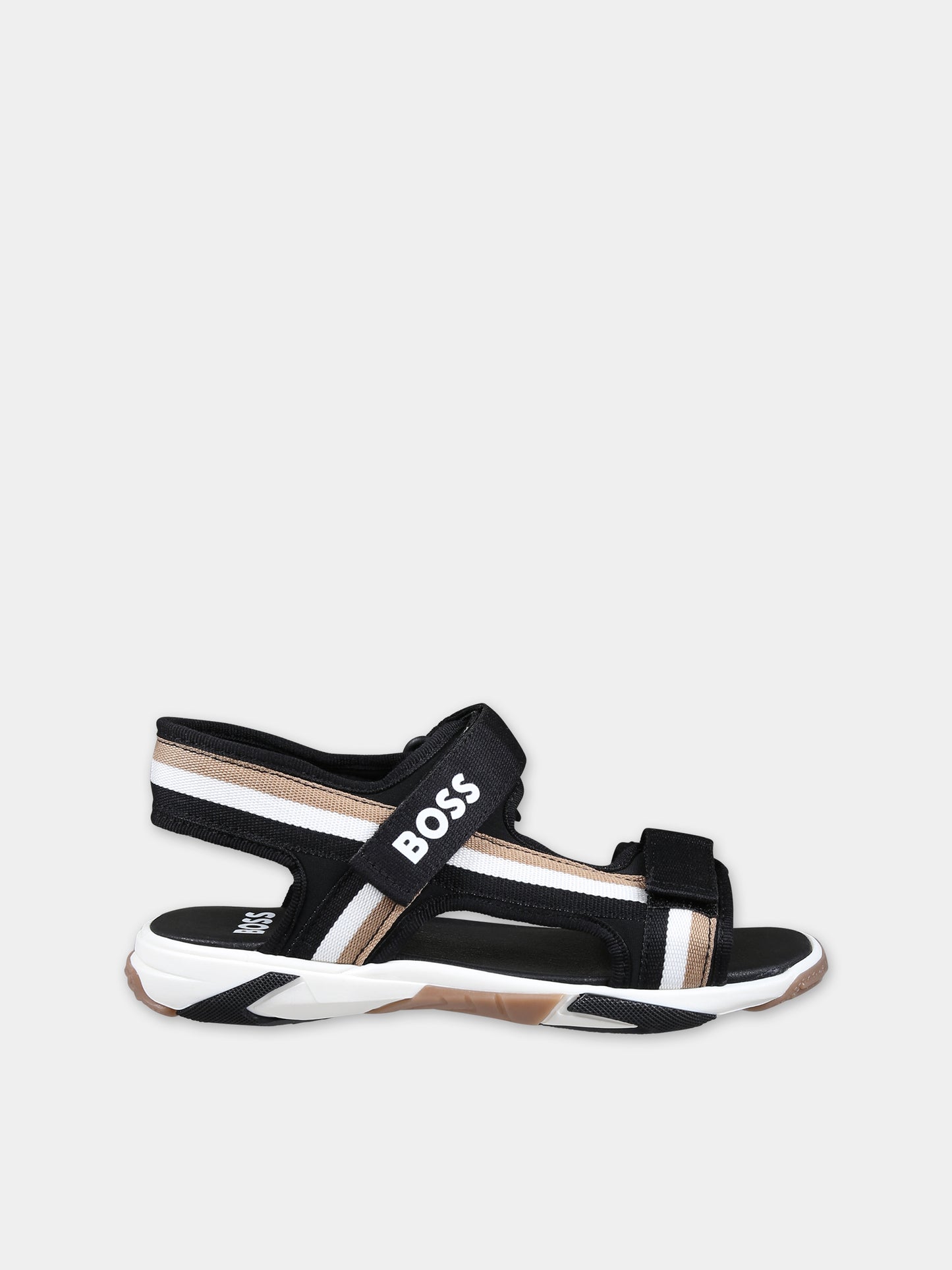 Sandali neri per bambino con logo,Boss,J50877 09B