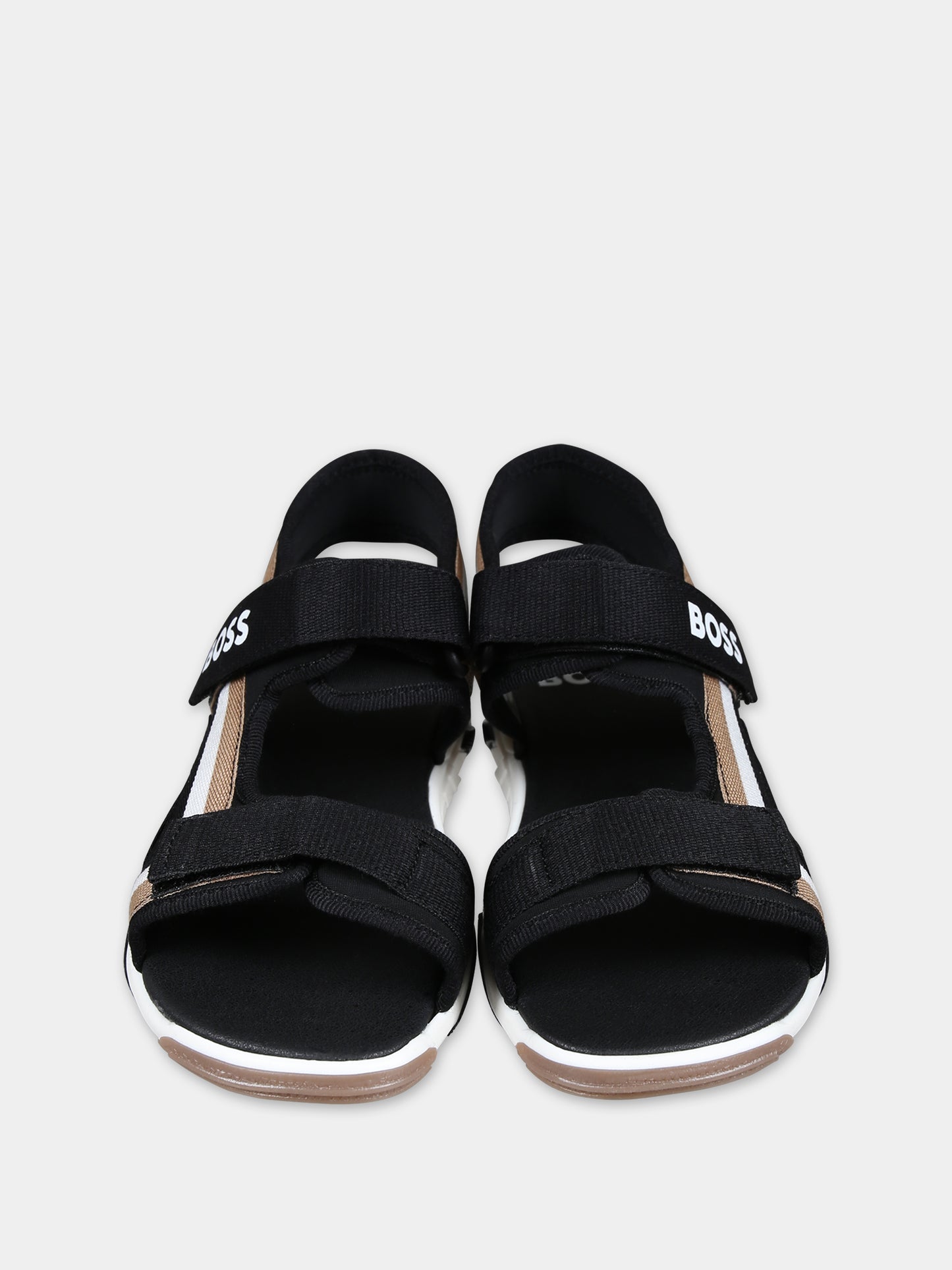 Sandali neri per bambino con logo,Boss,J50877 09B