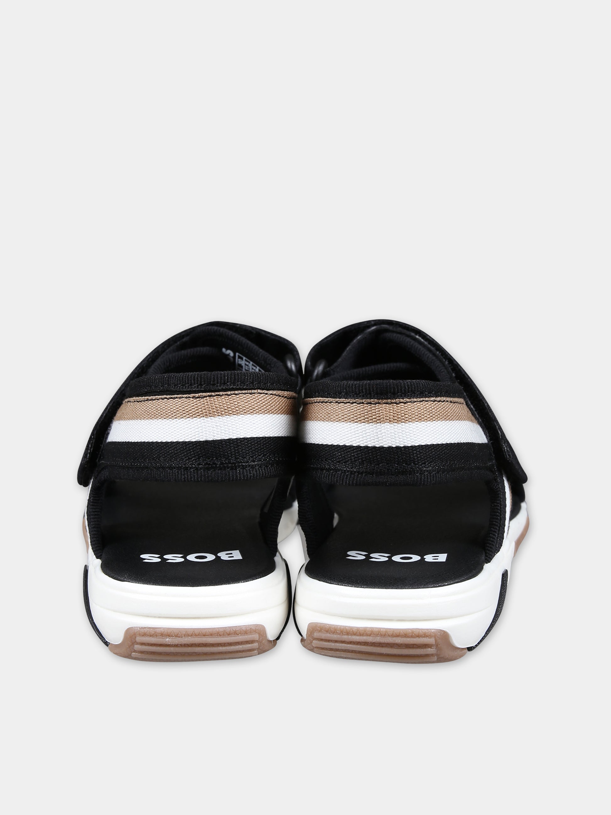 Sandali neri per bambino con logo,Boss,J50877 09B