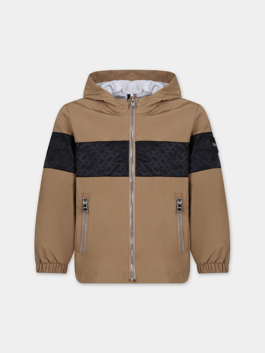 Giacca a vento beige per bambino con logo?,Boss,J50742 269
