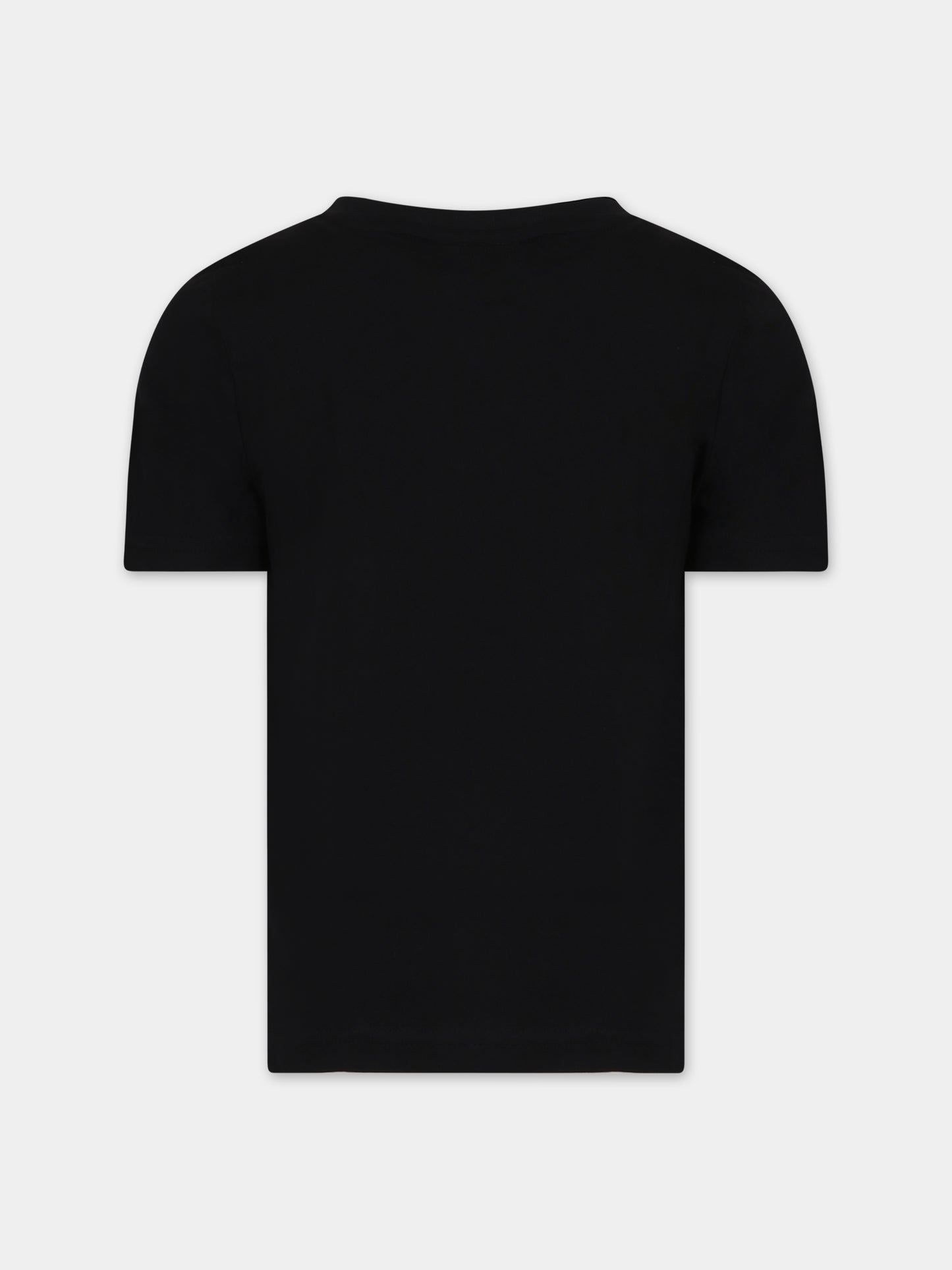 T-shirt nera per bambino con logo,Boss,J50723 09B