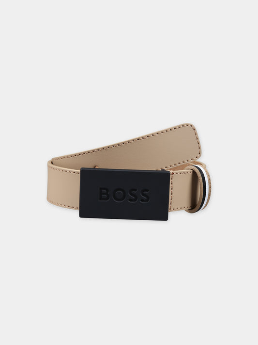 Cintura beige per bambino con logo,Boss,J50956 269