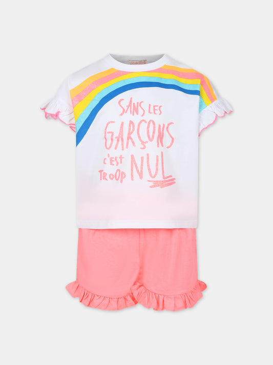 Completo sportivo multicolor per bambina con arcobaleno,Billieblush,U20154 10P