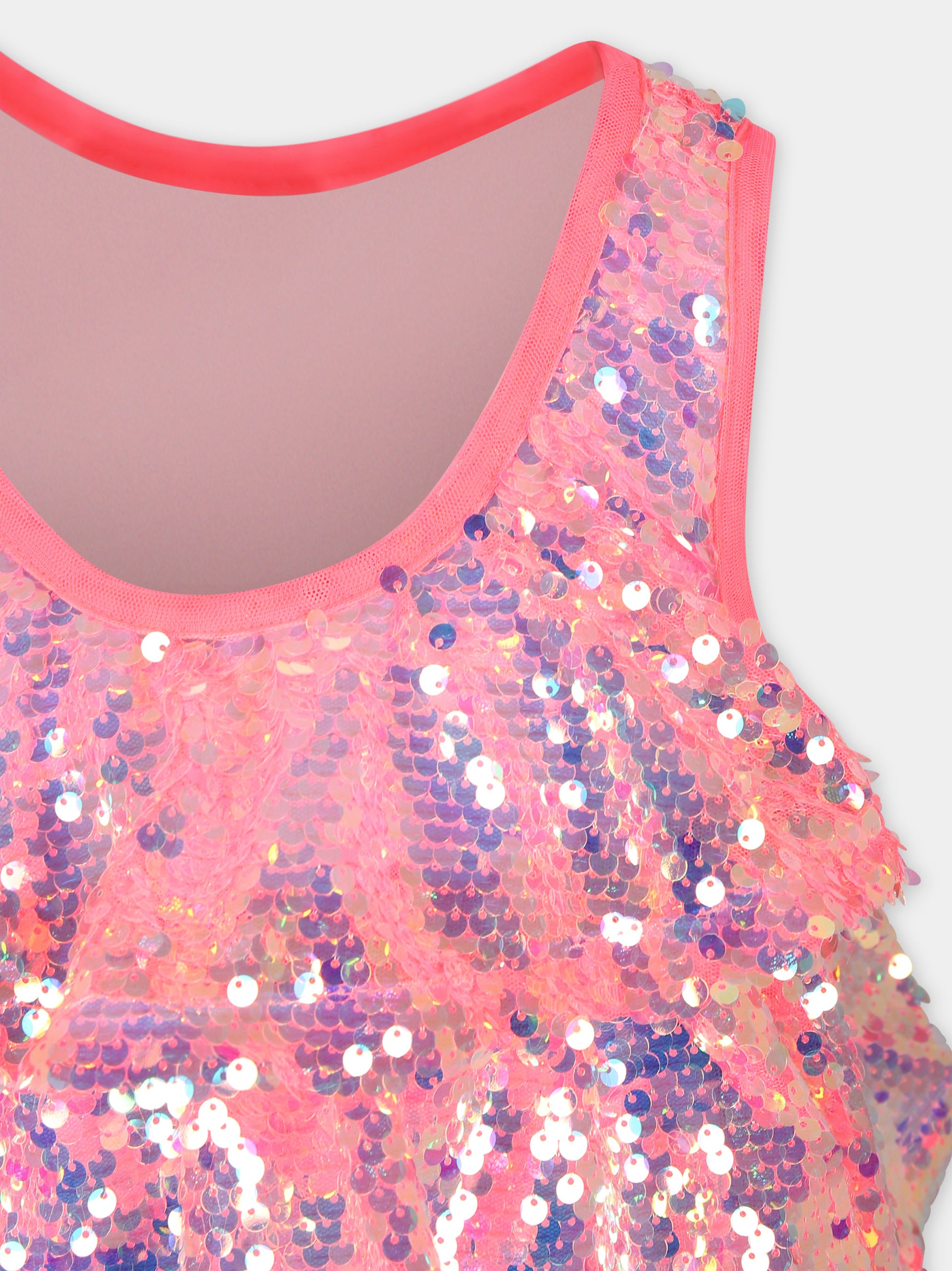 Vestito elegante multicolor per bambina con paiettes,Billieblush,U20365 Z41