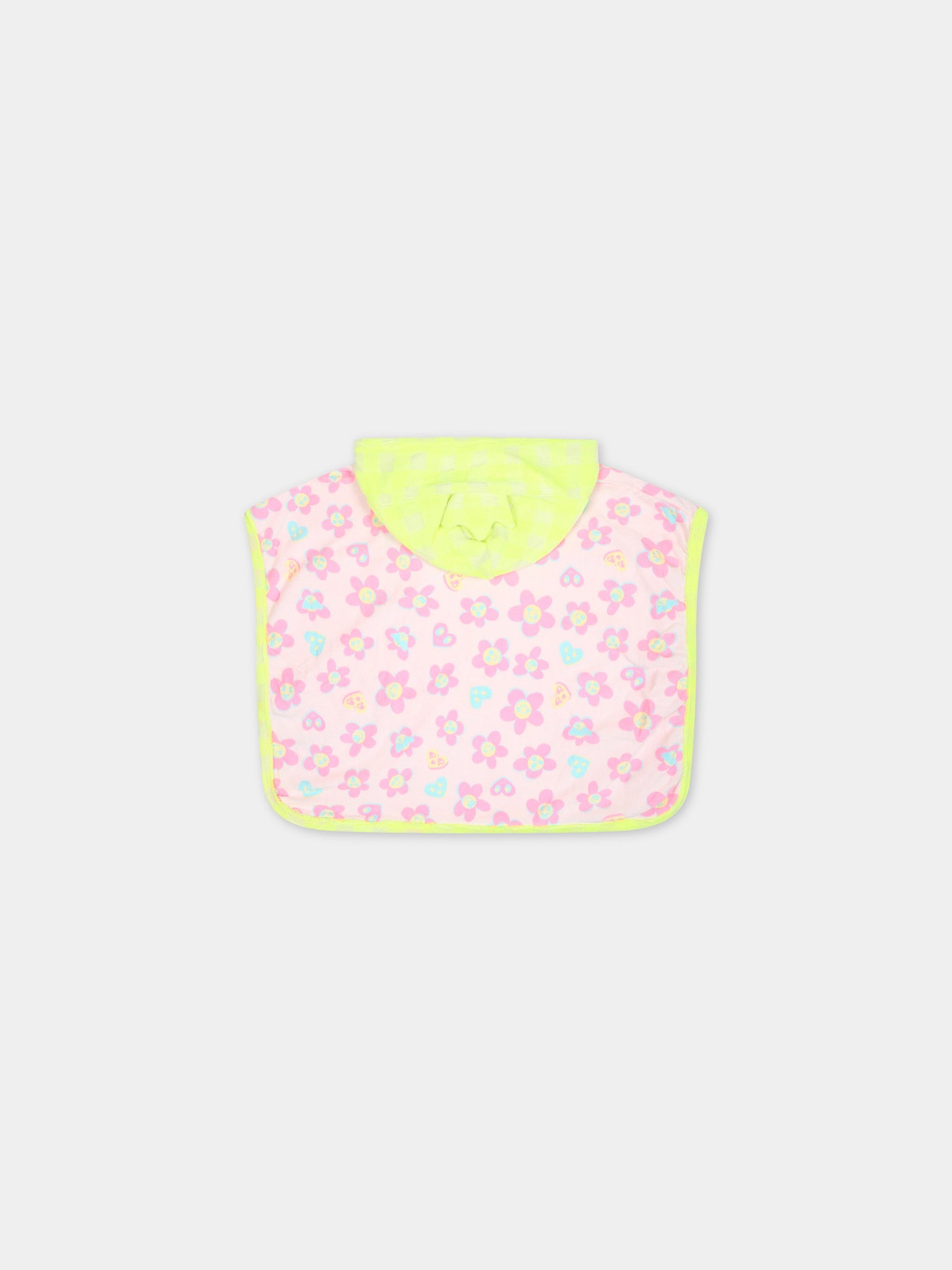 Accappatoio rosa per neonata con fantasia multicolor,Billieblush,U20359 45S