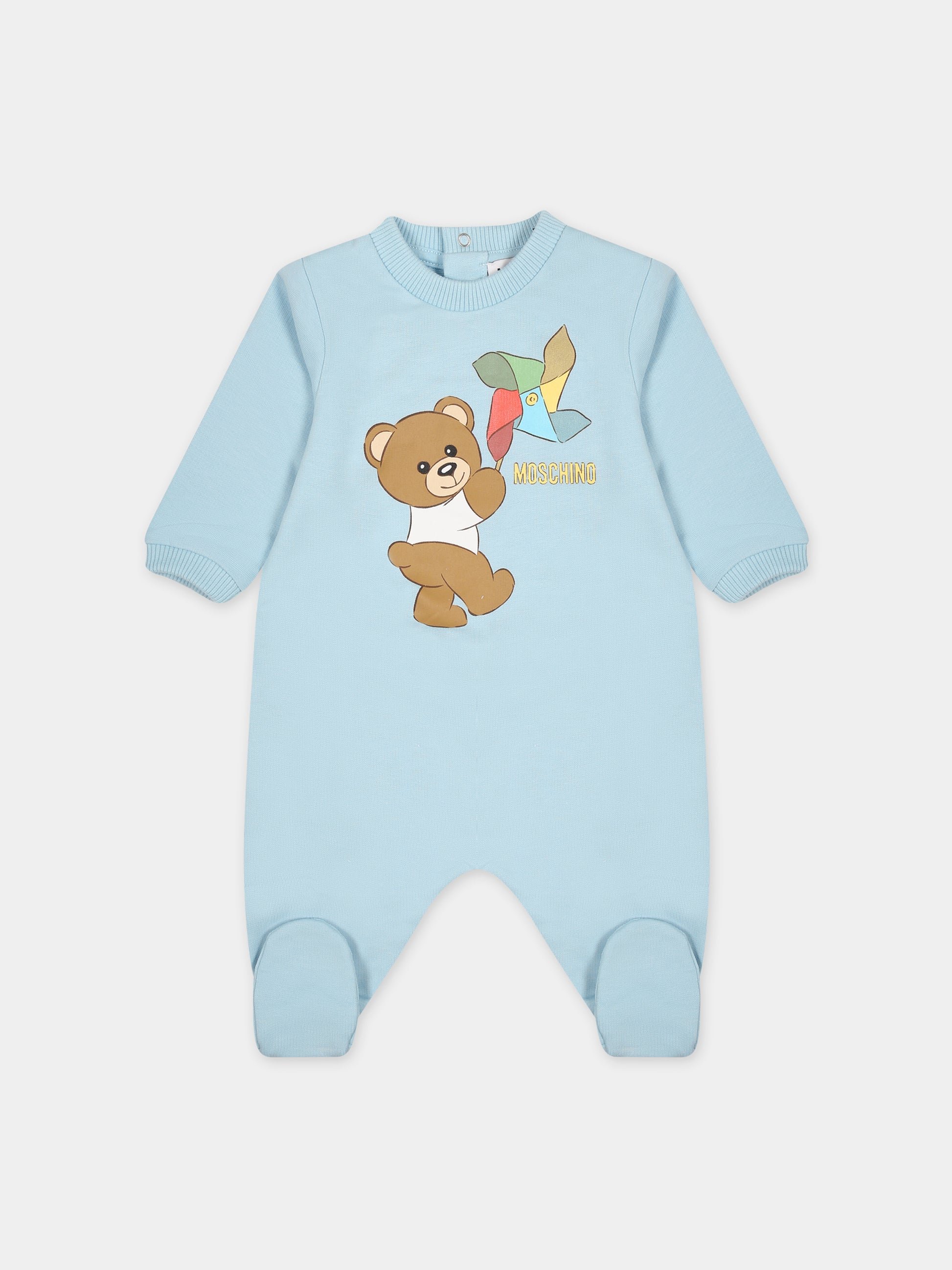 Set celeste per neonato con Teddy Bear,Moschino Kids,MNY03I LCA19 40304