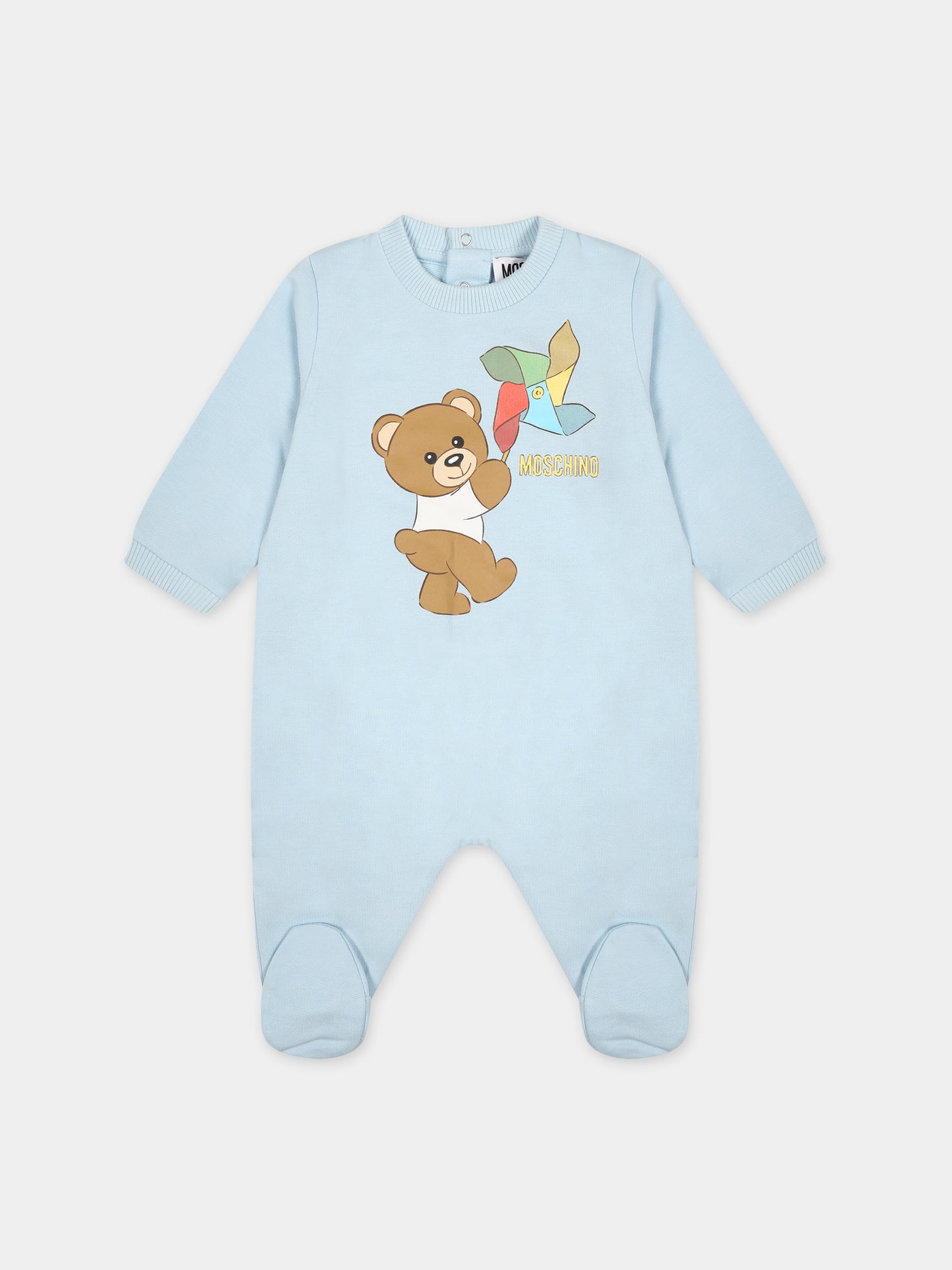 Tutina celeste per neonato con Teddy Bear,Moschino Kids,MUT03V LCA19 40304