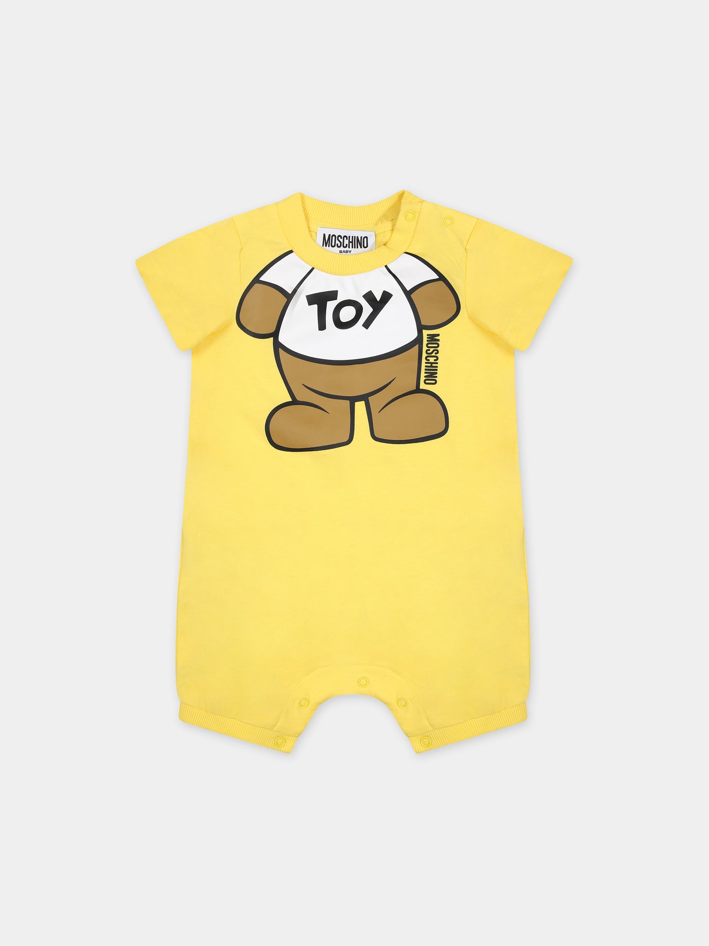 Pagliaccetto giallo per neonati con Teddy Bear,Moschino Kids,MNY022 LAA33 50162