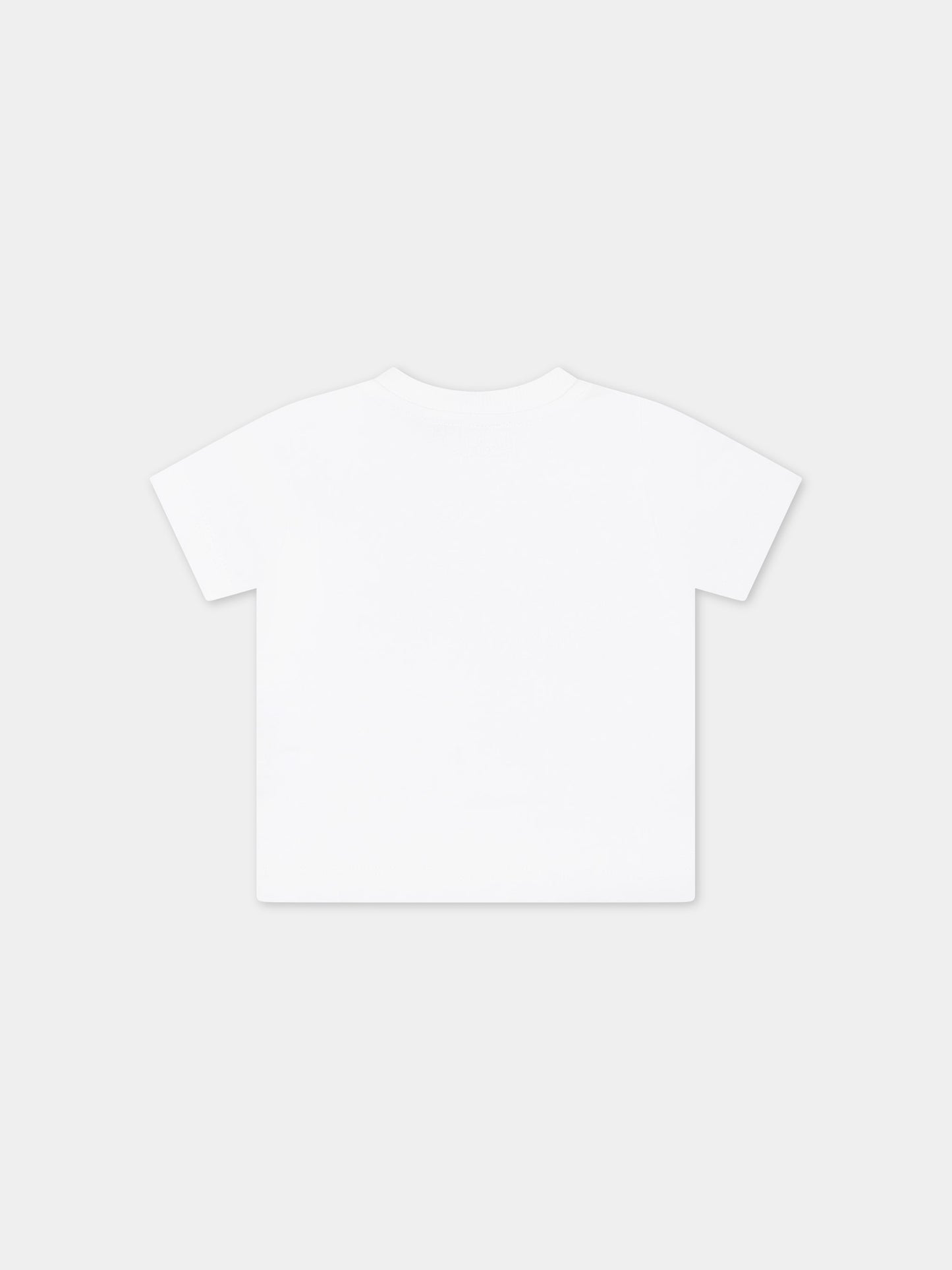 T-shirt bianca per neonato con Teddy Bears e logo,Moschino Kids,MWM032 LAA03 10101