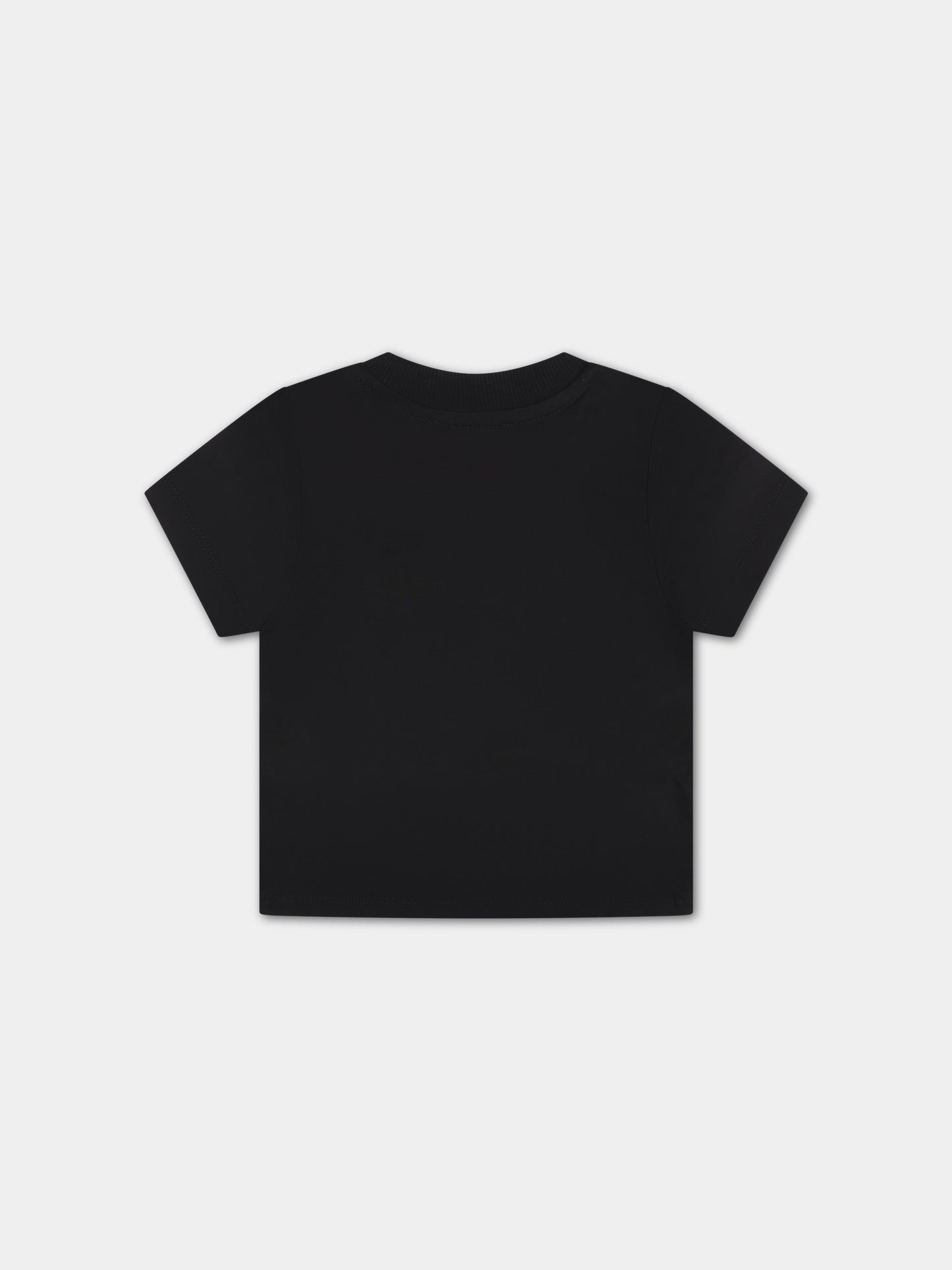 T-shirt nera per neonati con Teddy Bear,Moschino Kids,MUM03Y LAA02 60100