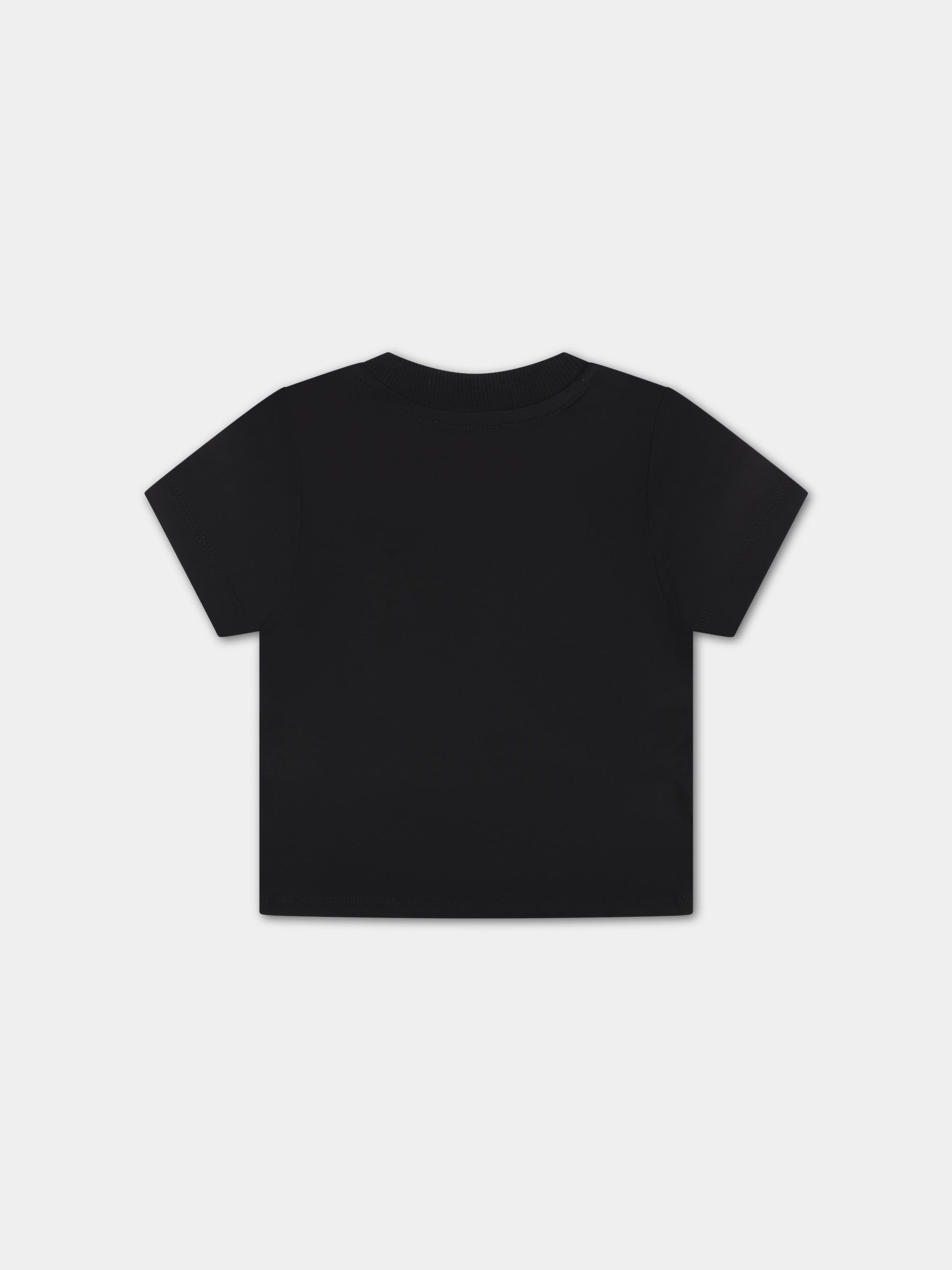 T-shirt nera per neonati con Teddy Bear,Moschino Kids,MUM03Y LAA02 60100