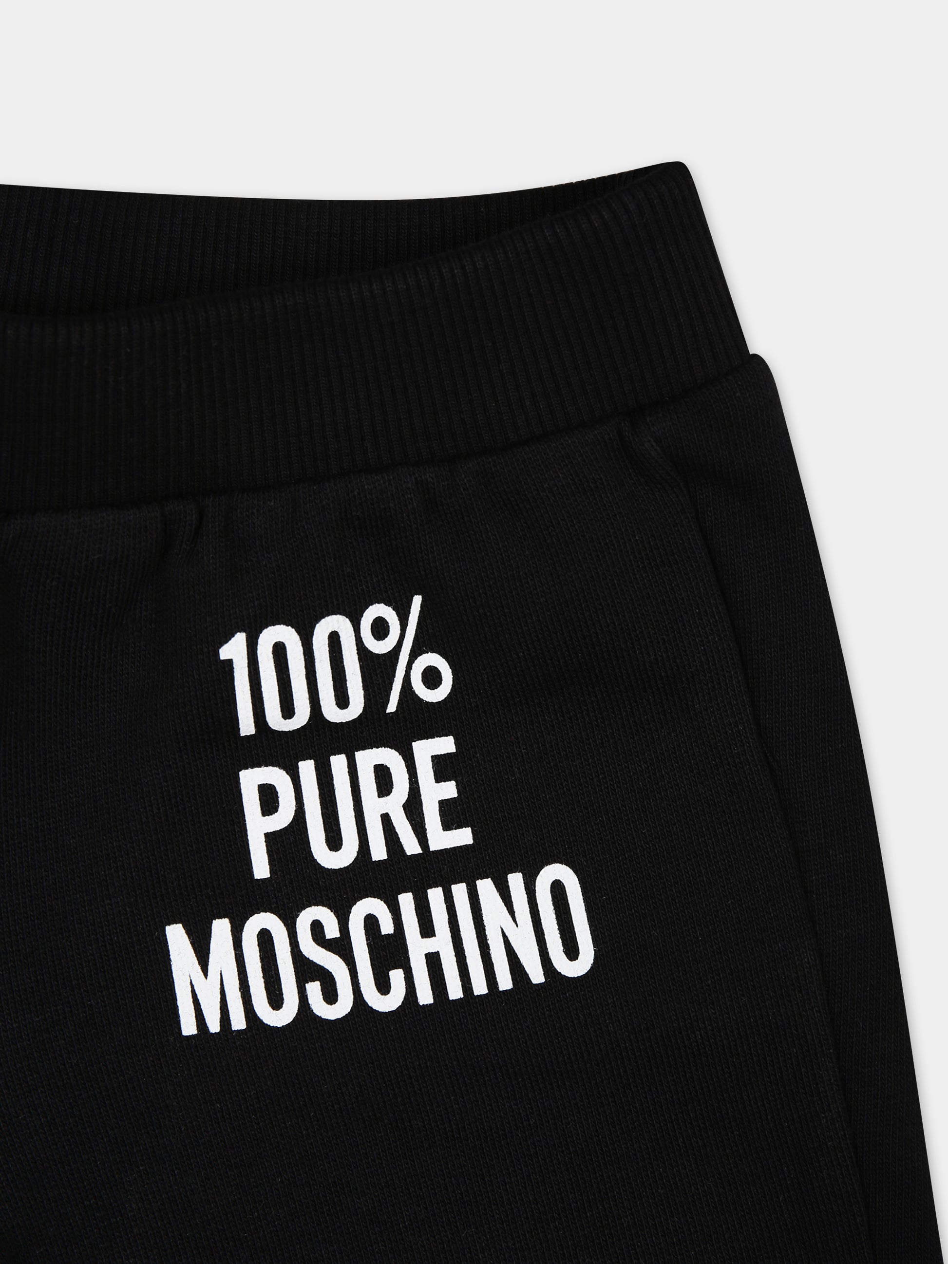 Completo nero per neonati con logo,Moschino Kids,MVK02P LCA74 60100