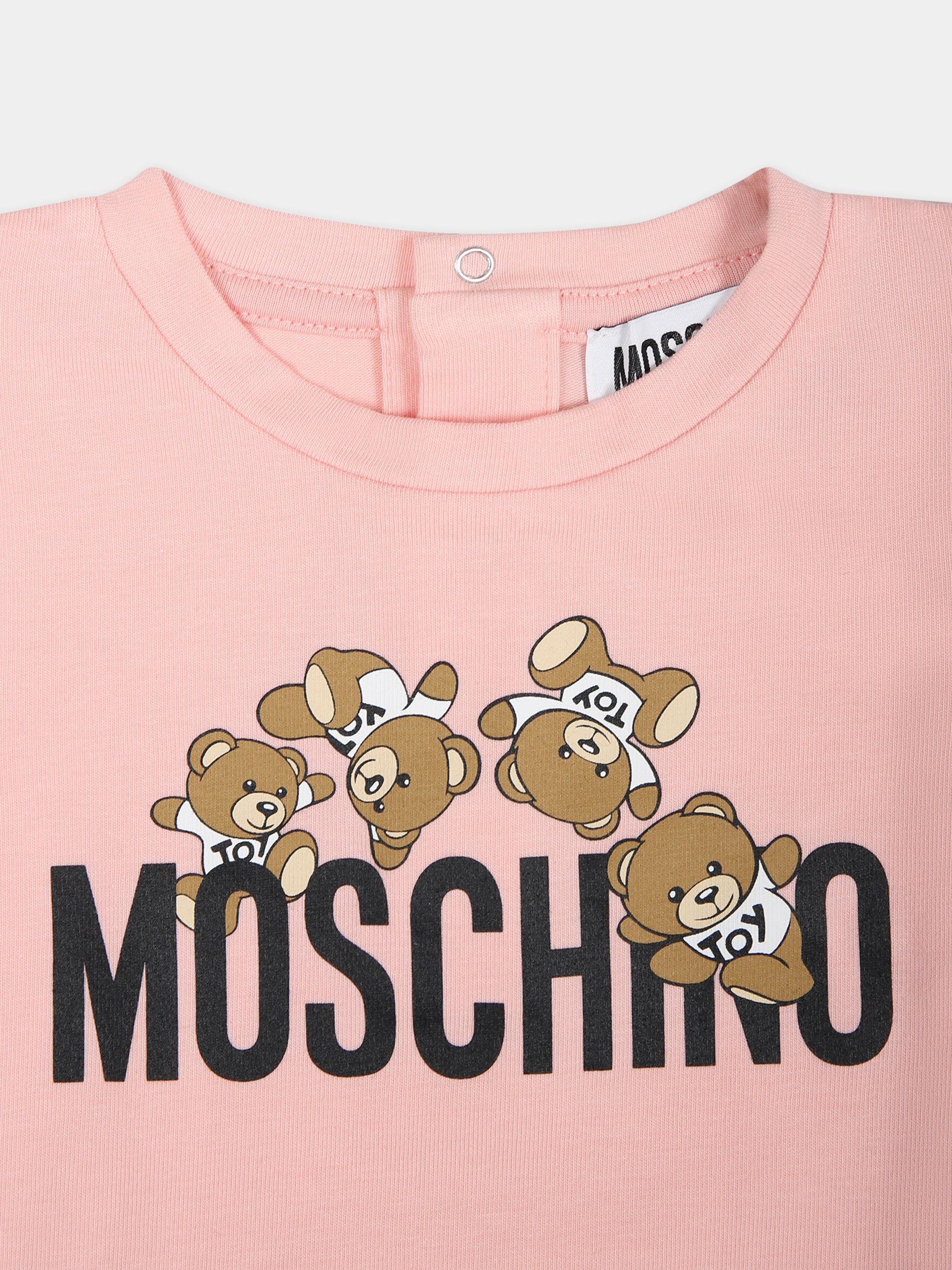 Completo sportivo multicolor per neonata con logo e Teddy Bear,Moschino Kids,MDG01O LBA00 82543